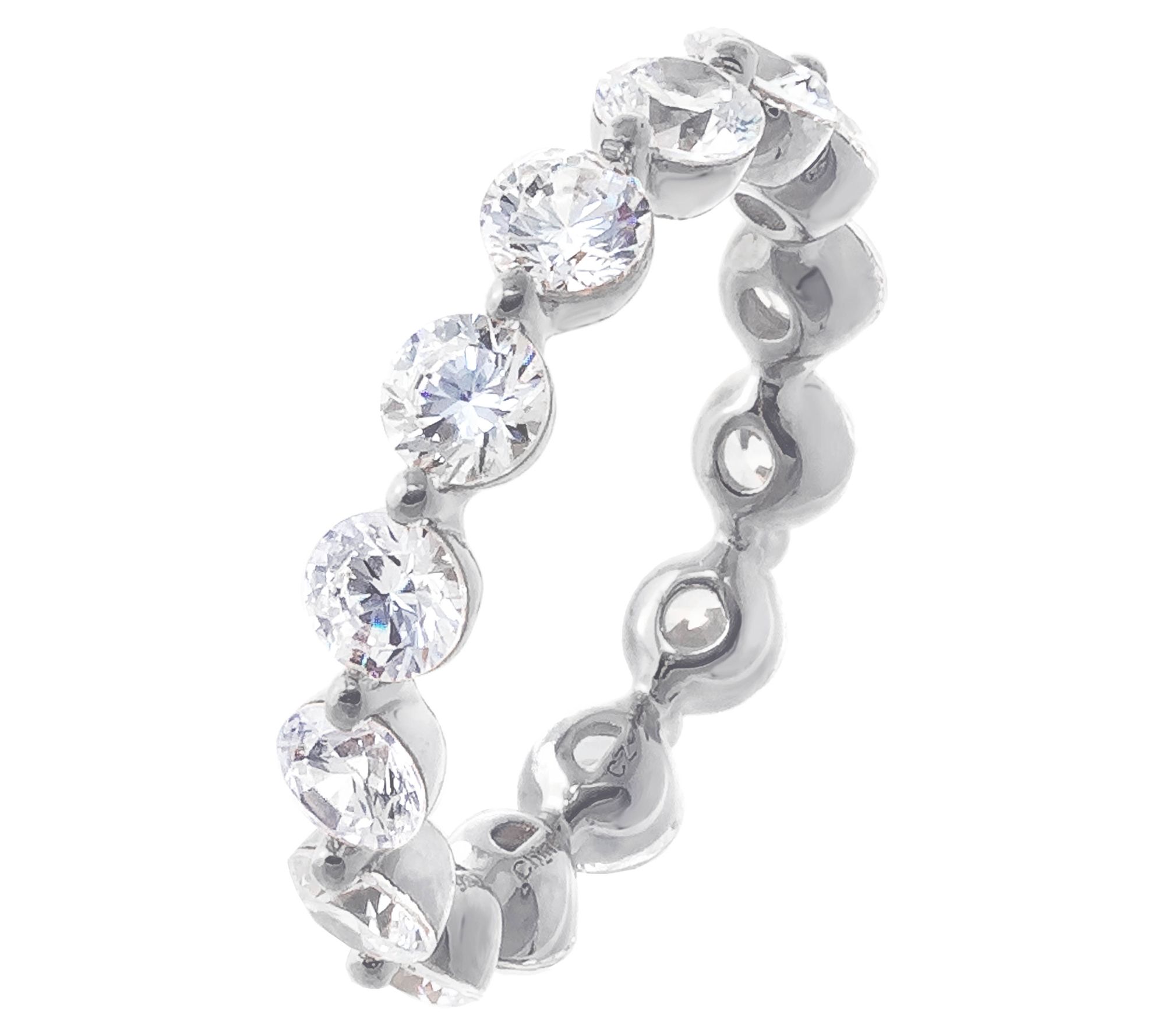 Diamonique 3.50 cttw Eternity Band Ring, Sterling Silver