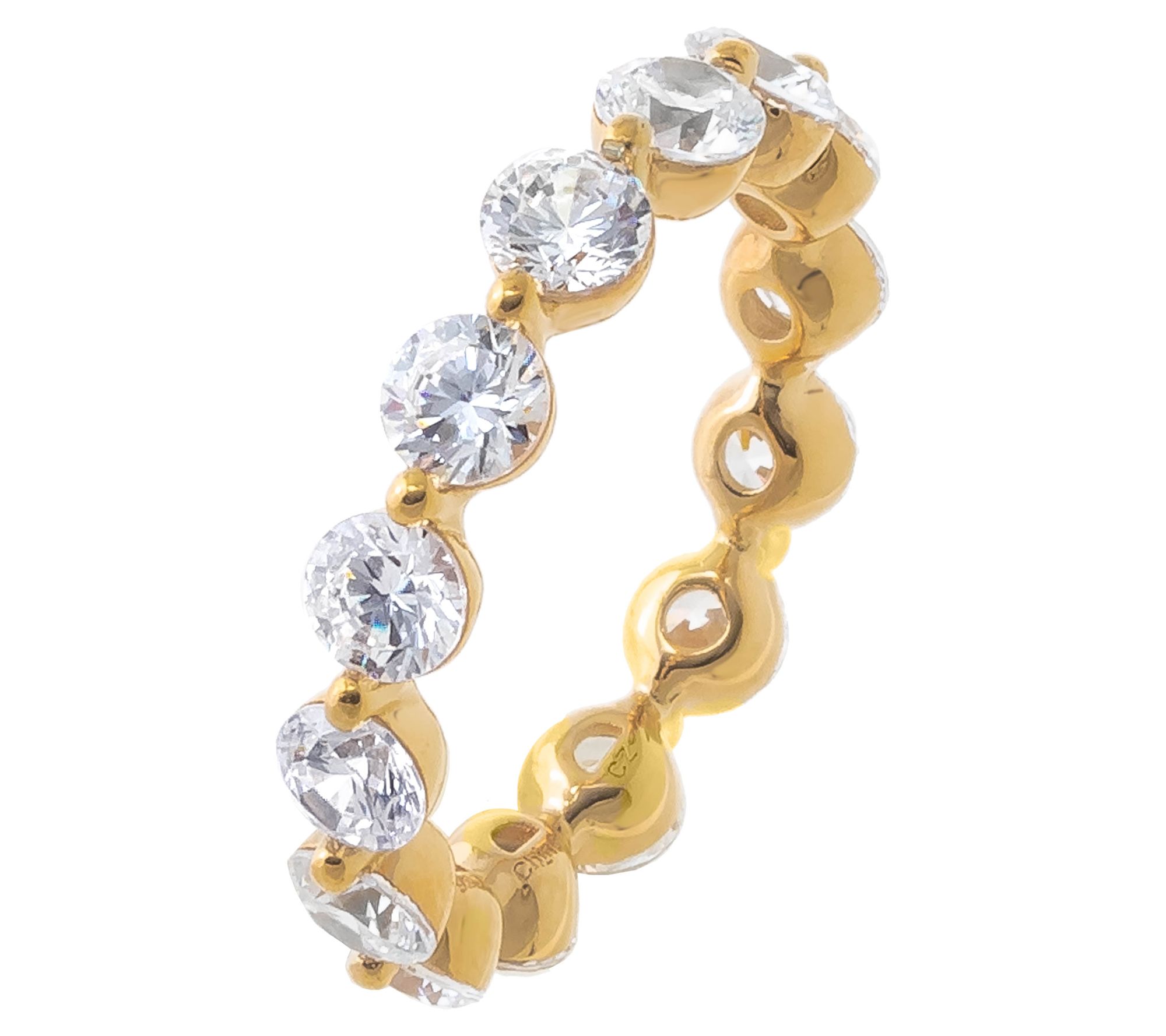 Diamonique 3.50 cttw Eternity Band Ring, Sterling Silver