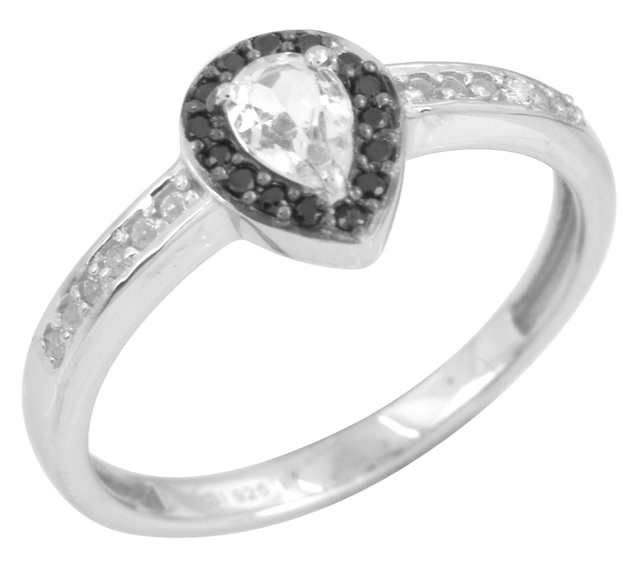 Affinity Gems Spinel & White Topaz Halo Ring, Sterling Silver