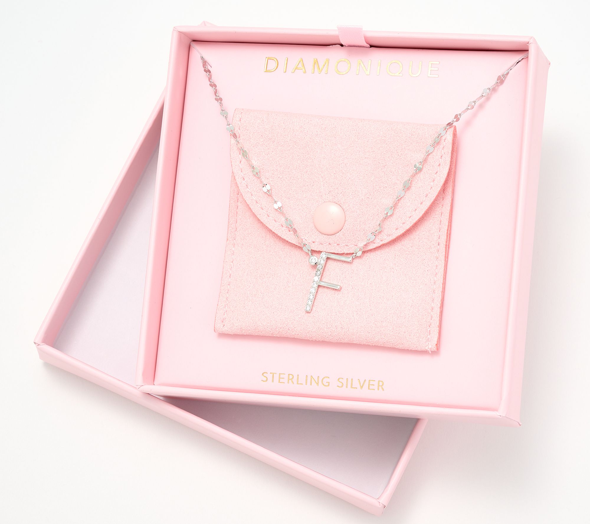 "As Is" Diamonique Rhodium Plated Sterling Silver Necklace