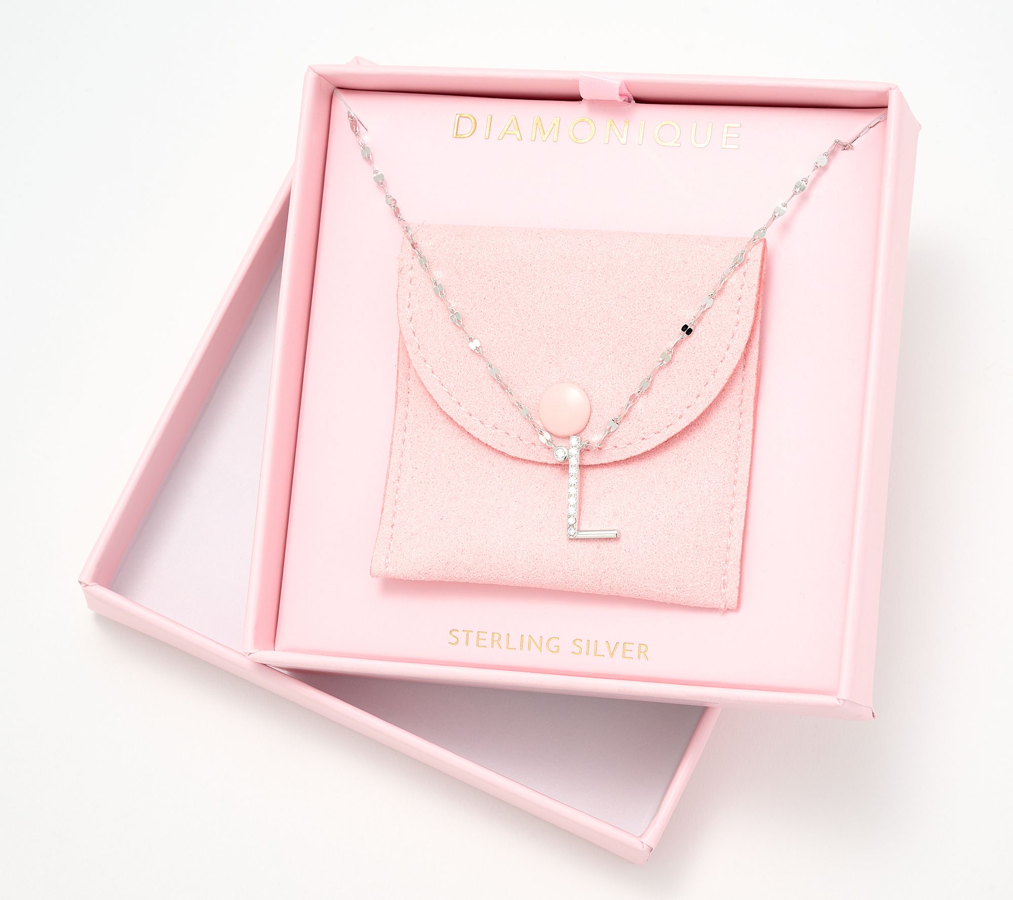 "As Is" Diamonique Rhodium Plated Sterling Silver Necklace