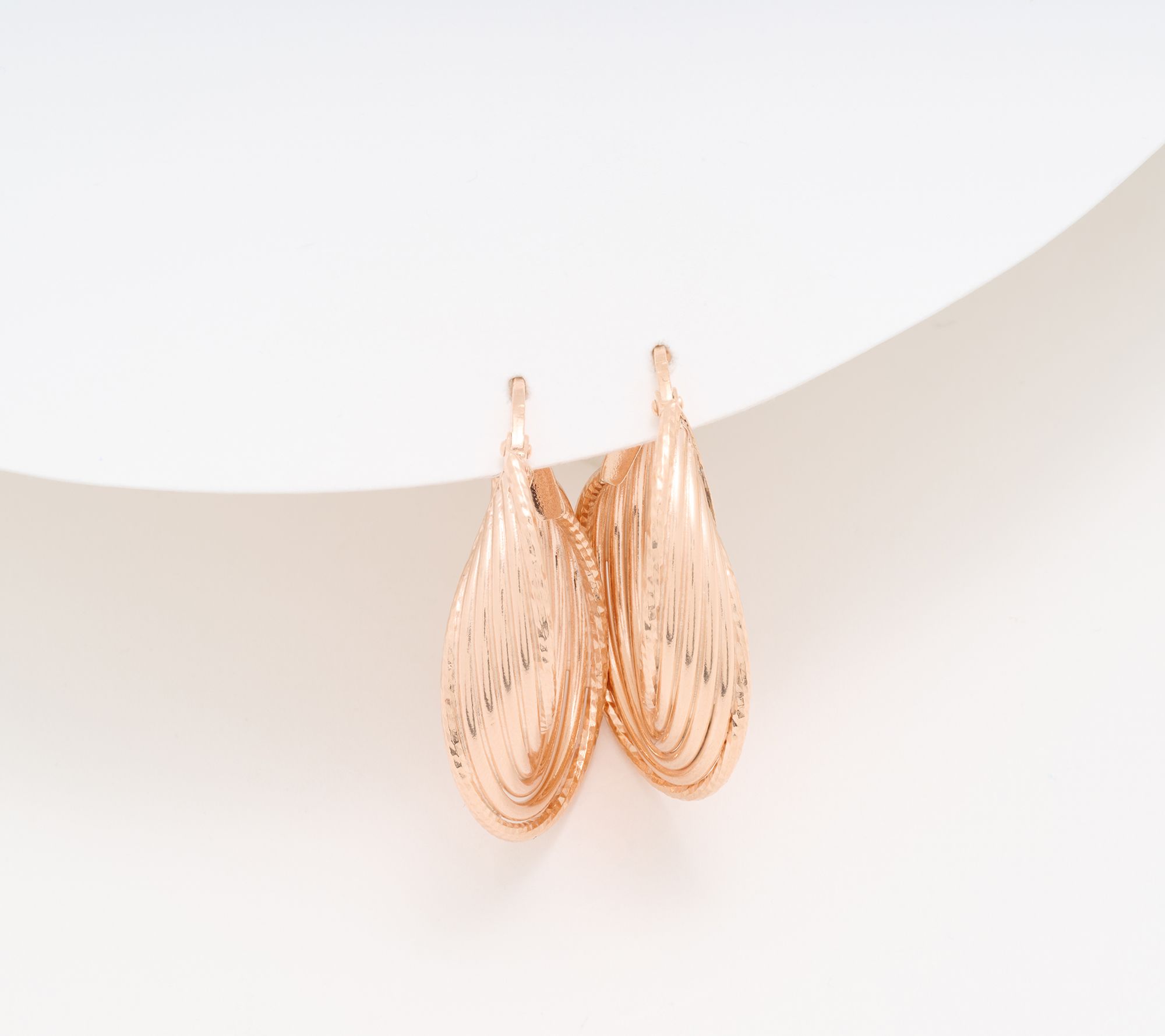 UltraFine 950 Silver 6-Row 1-1/4" Interlocking Hoop Earrings