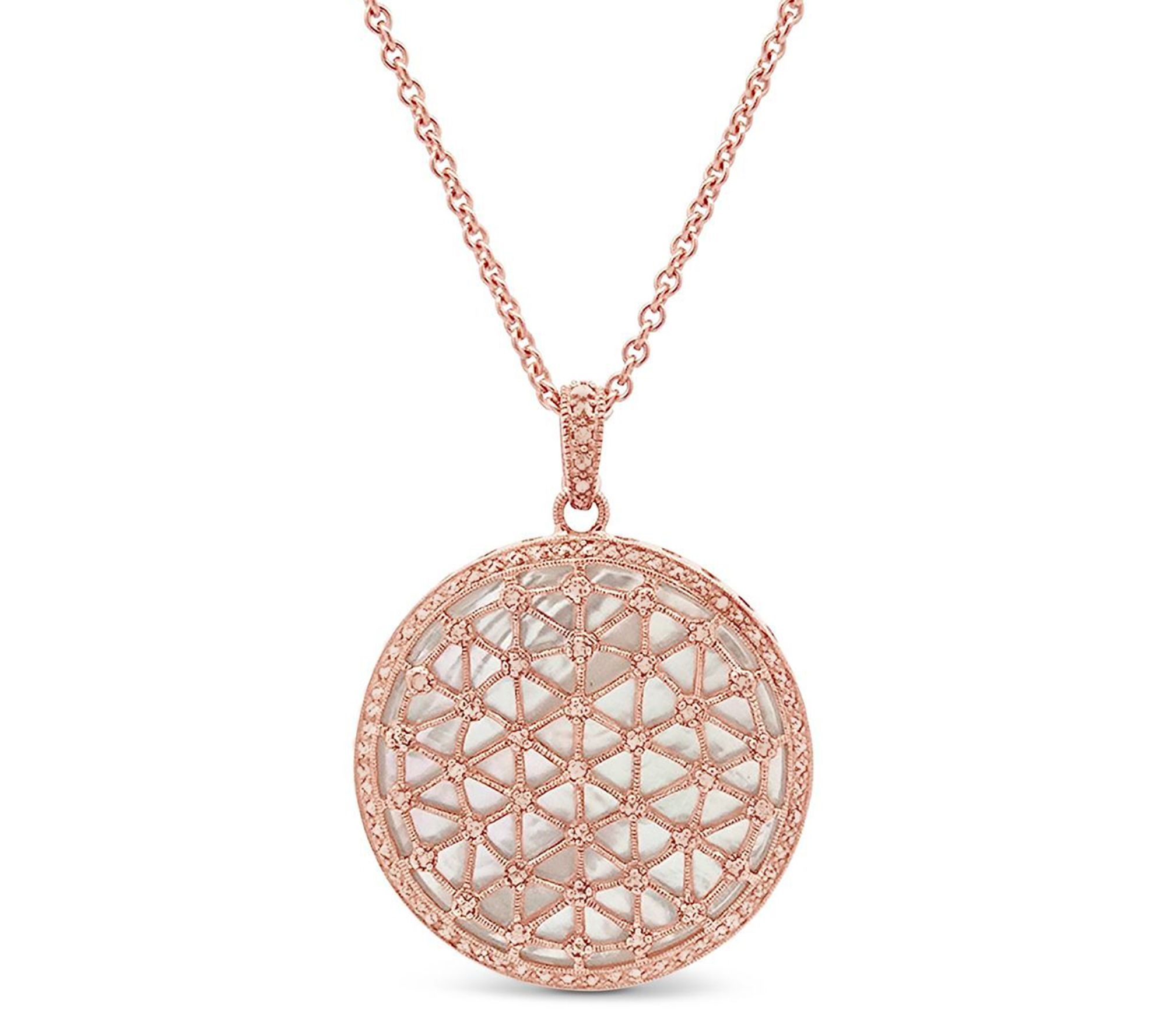 Dallas Prince 14K Clad Marcasite & Mother of Pearl Necklace