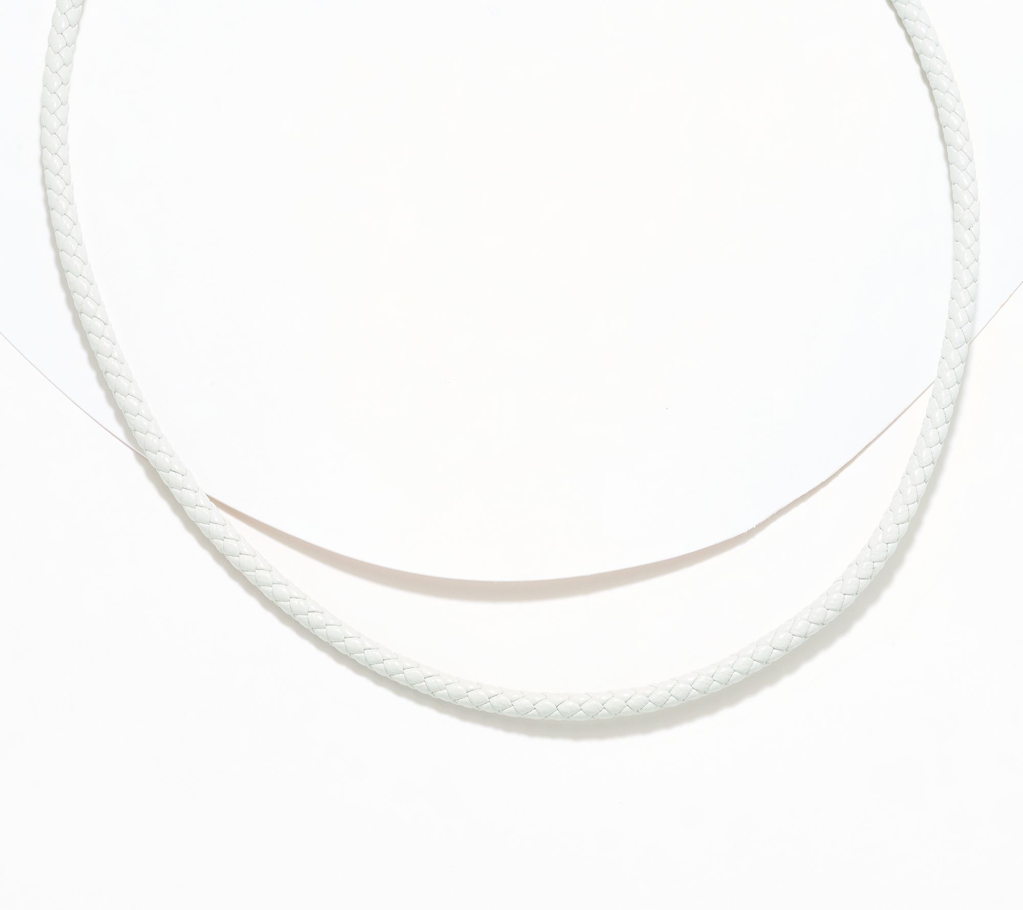 JAI Sterling Silver Braided Genuine Leather 22" Necklace