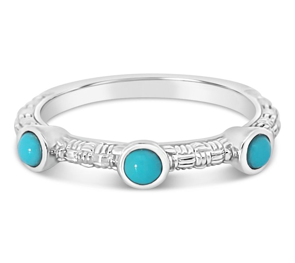 Ariva Sterling Silver Textured Turquoise Ring