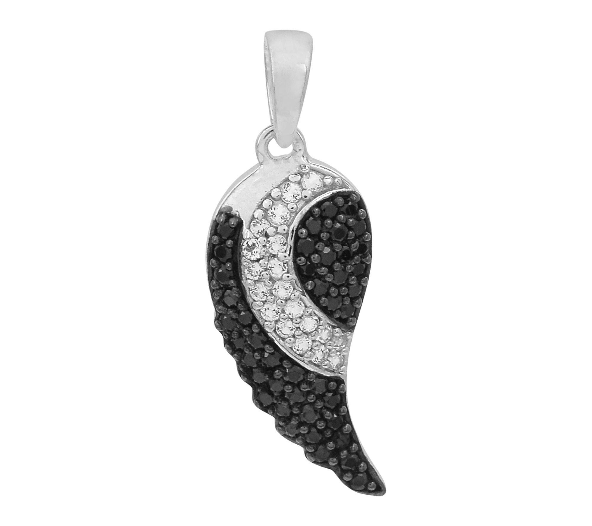 Affinity Gems Black Spinel & Topaz Leaf Pendant, Sterling