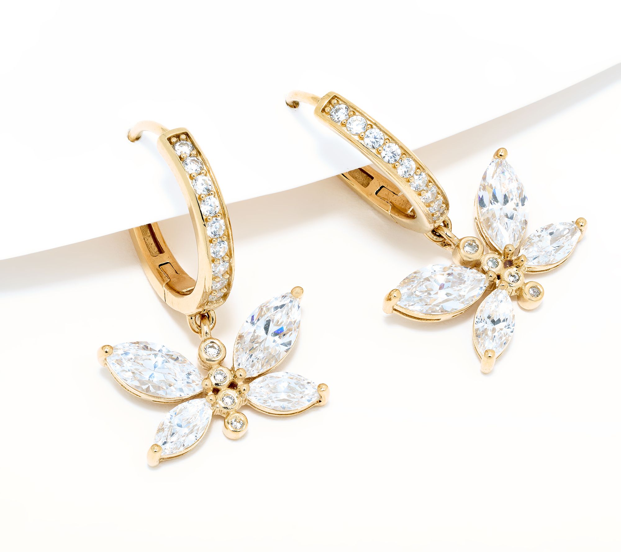 Diamonique x Lulu Frost Butterfly Hoop Earrings, Sterling Silver