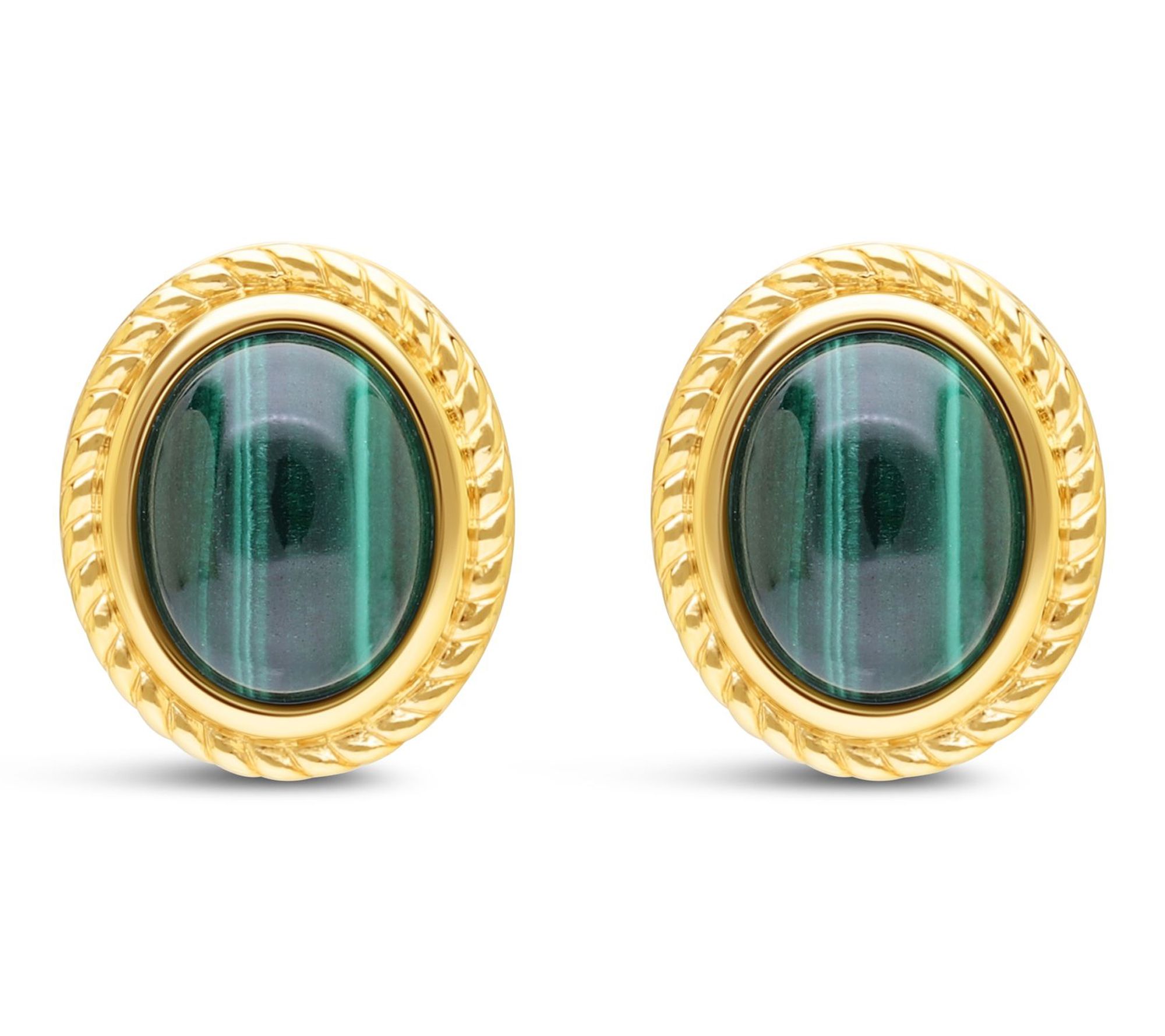 Ariva 18K Gold Clad Arden Oval Gemstone Earrings