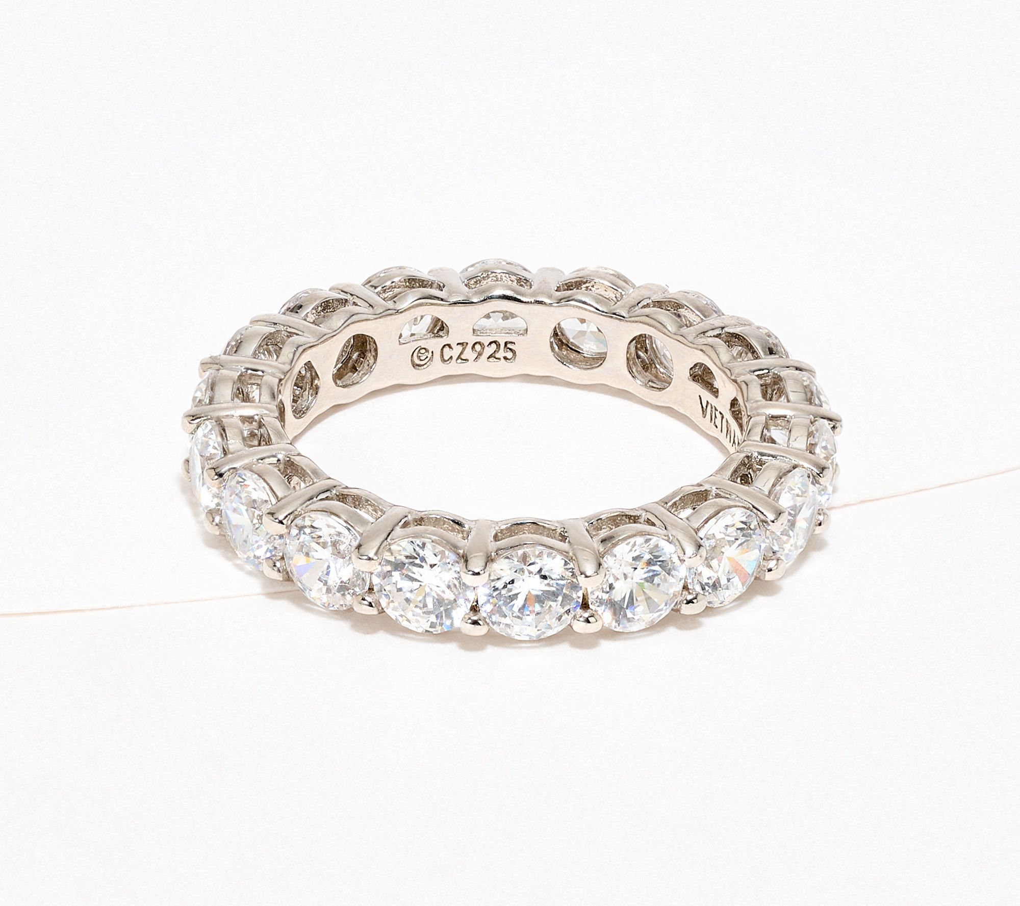 Diamonique Choice of Cut Eternity Band Ring, Sterling Silver