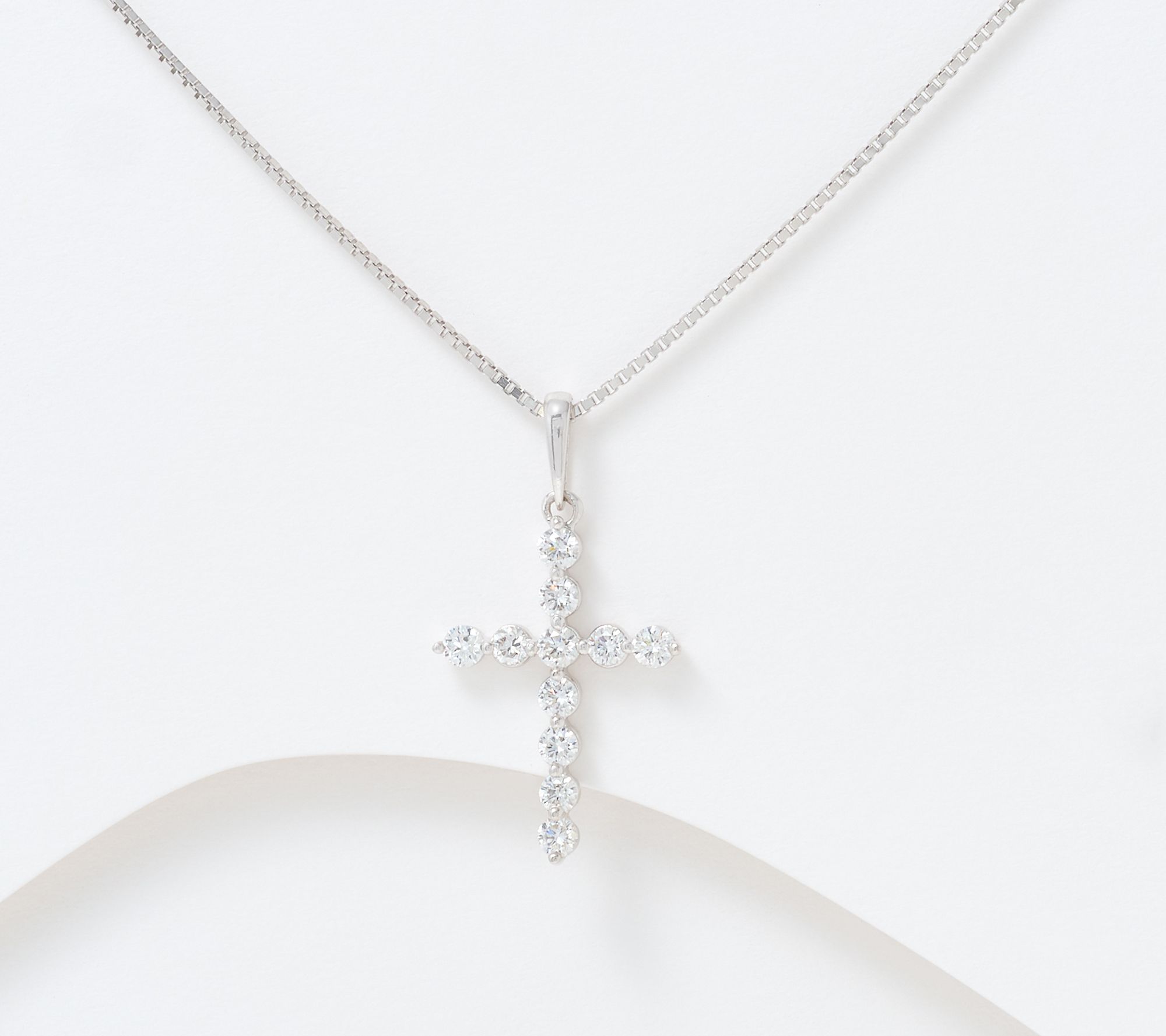 Fire Light Lab Grown Diamond .25 cttw Cross Necklace, Sterl