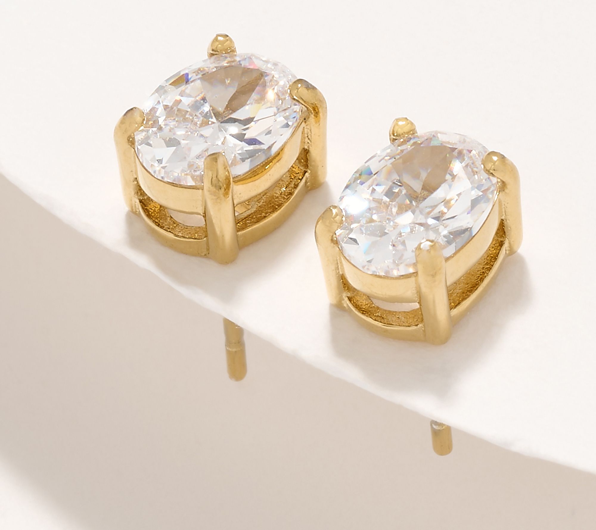 "As Is" Steel by Diamonique 2ct Oval Stud Earrings