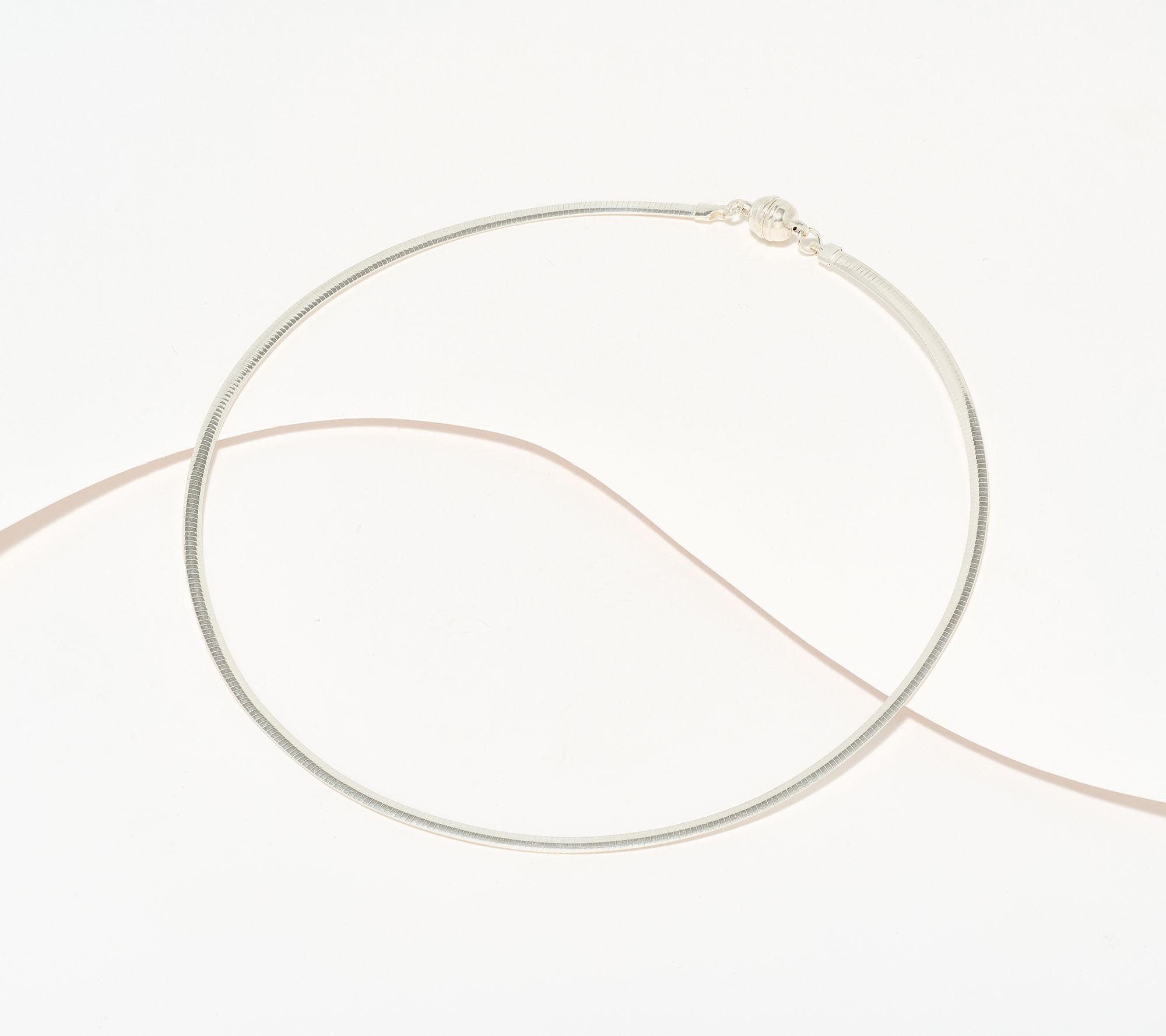 "As Is" UltraFine 950 Silver Magnetic Closure Omega 16" Necklace