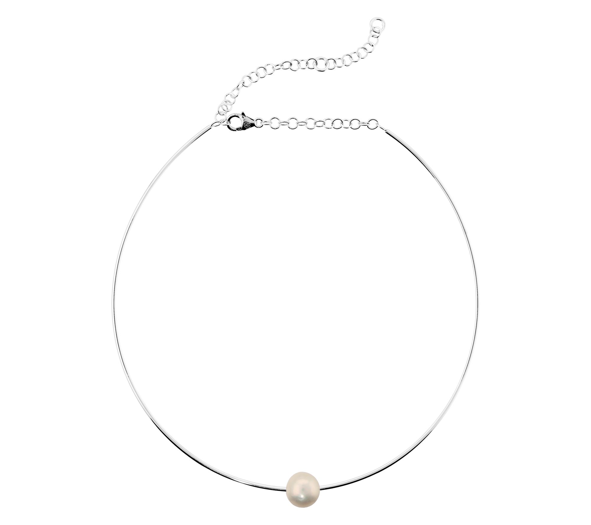 Honora Sterling Sliding Cultured Ming Pearl w/Omega Chain