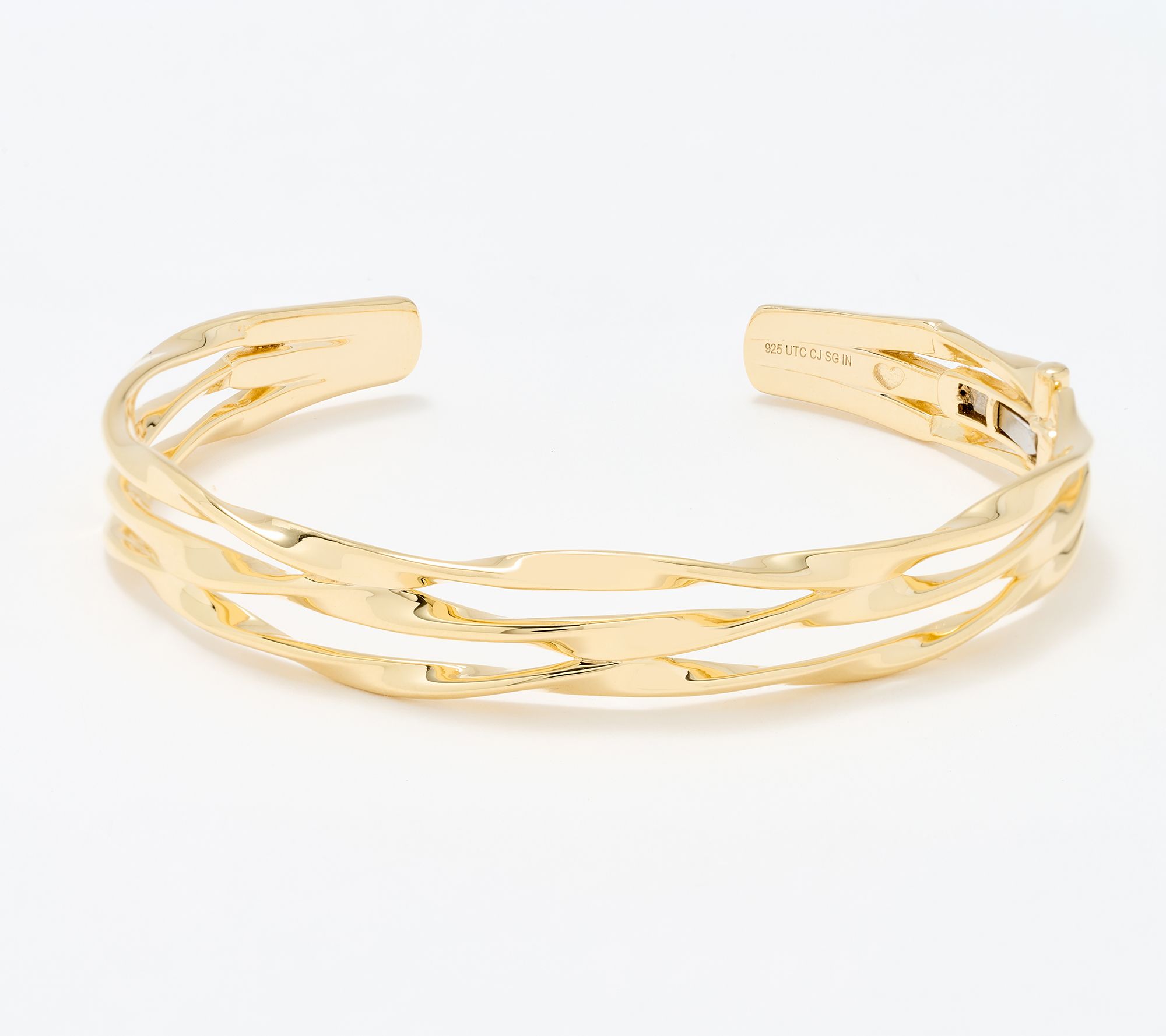 Christian James by Scott Grimes 14K Gold Clad 3 Ripple Cuff Bracelet 16.36g