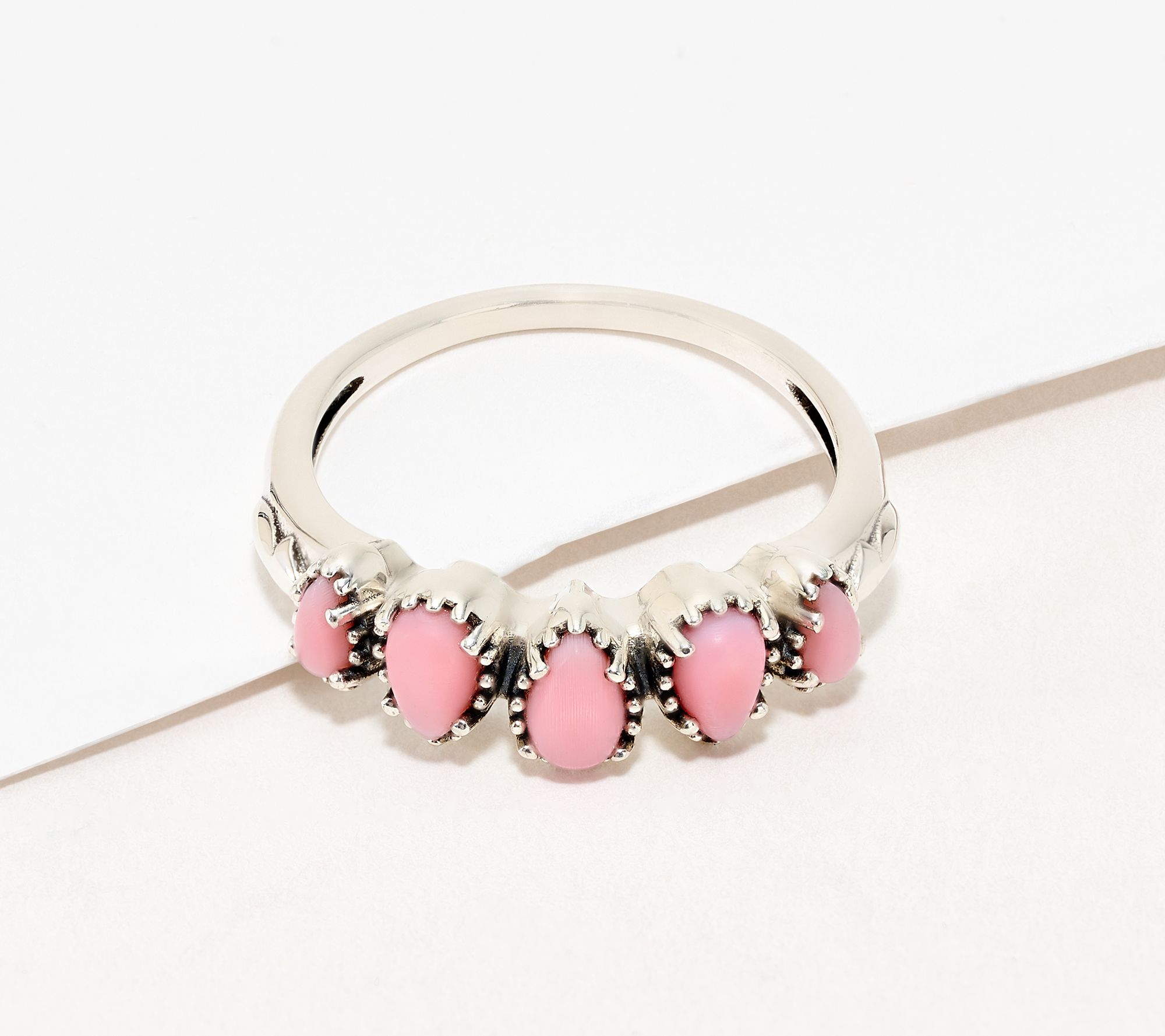 American West Sterling Five Pear Gemstone Band Ring