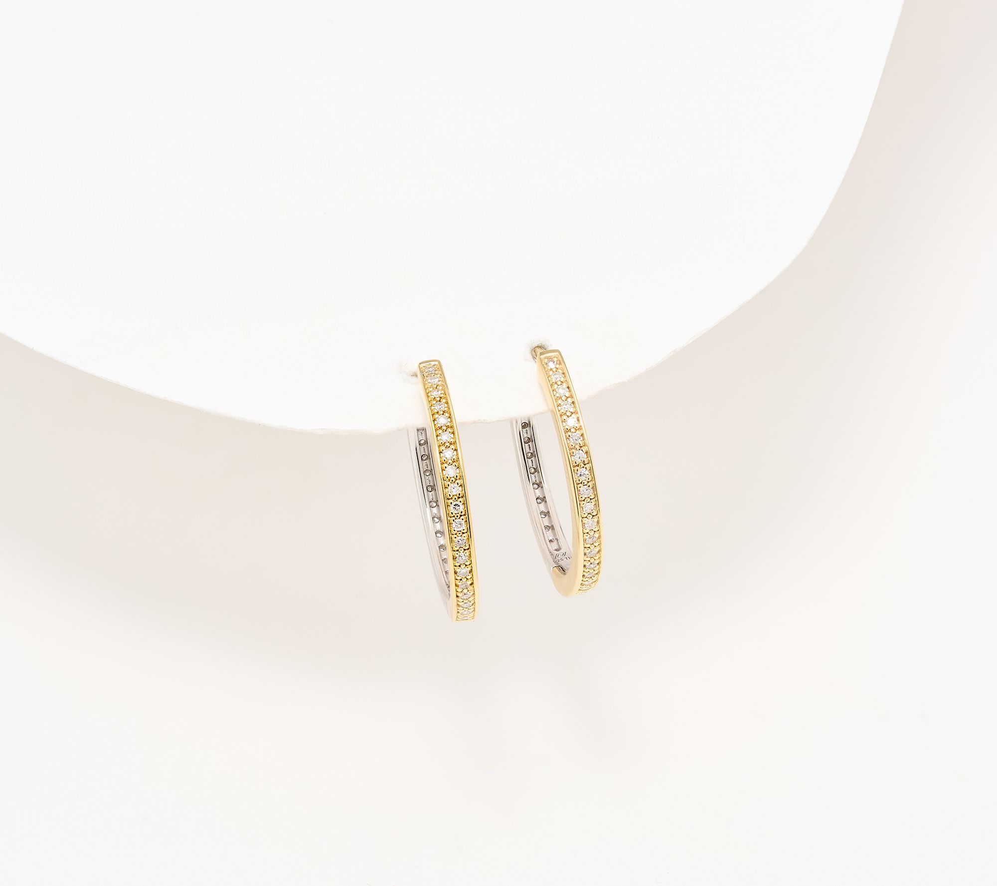 Affinity Diamonds 0.23 cttw Reversible Hoop Earrings, Sterling