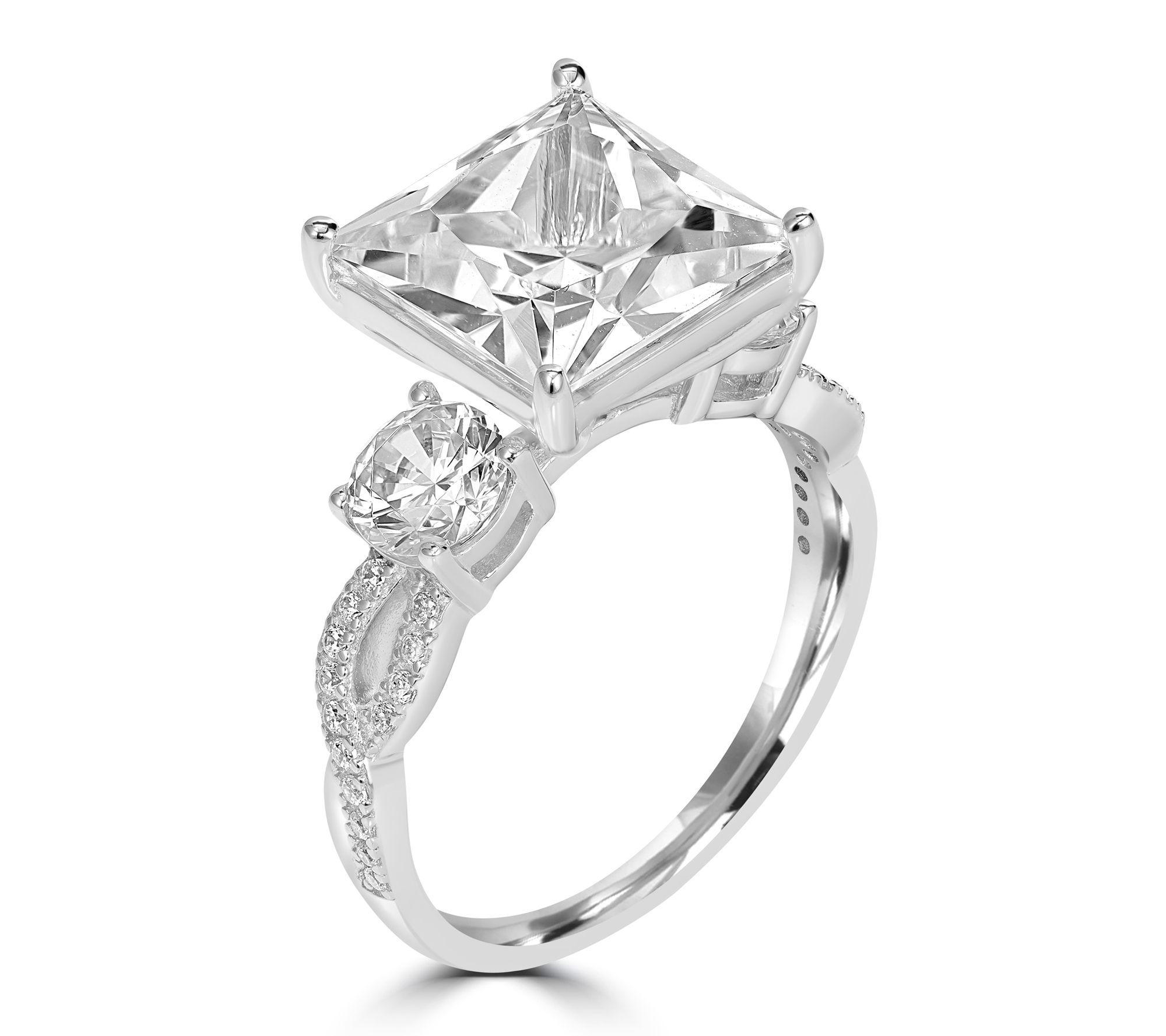 Diamonique x Kathy Levine Scissor Cut Ring, Sterling Silver