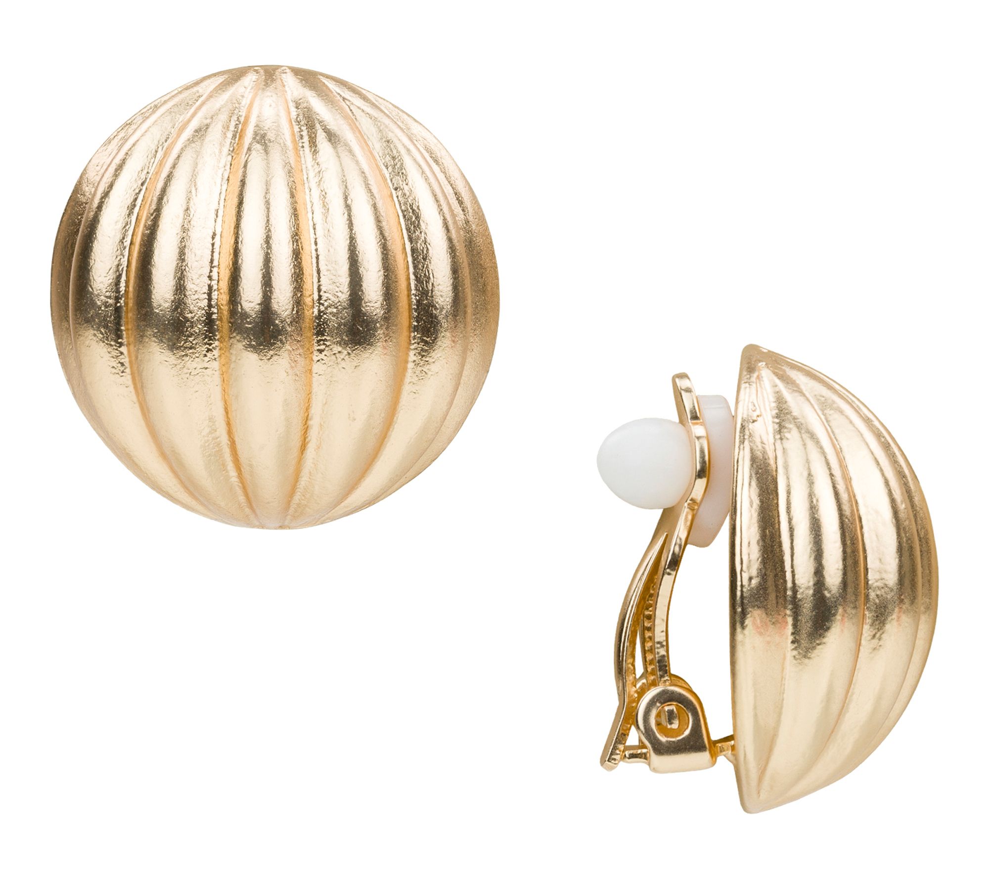 Patricia Nash Scalloped Bead Button Clip On Earrings