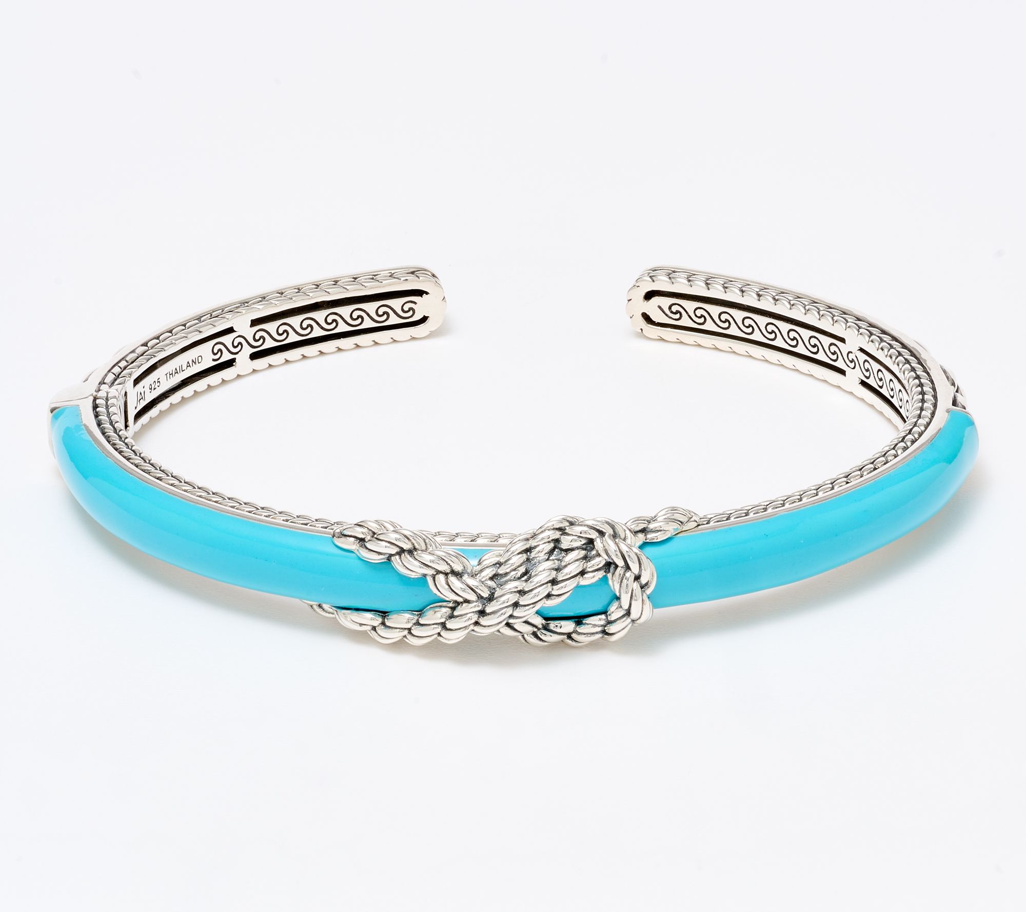 JAI Ireland Sterling Silver Cara Rope Enamel Cuff, 27g