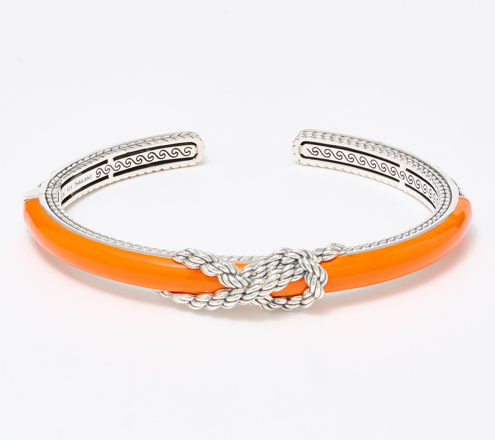 JAI Ireland Sterling Silver Cara Rope Enamel Cuff, 27g