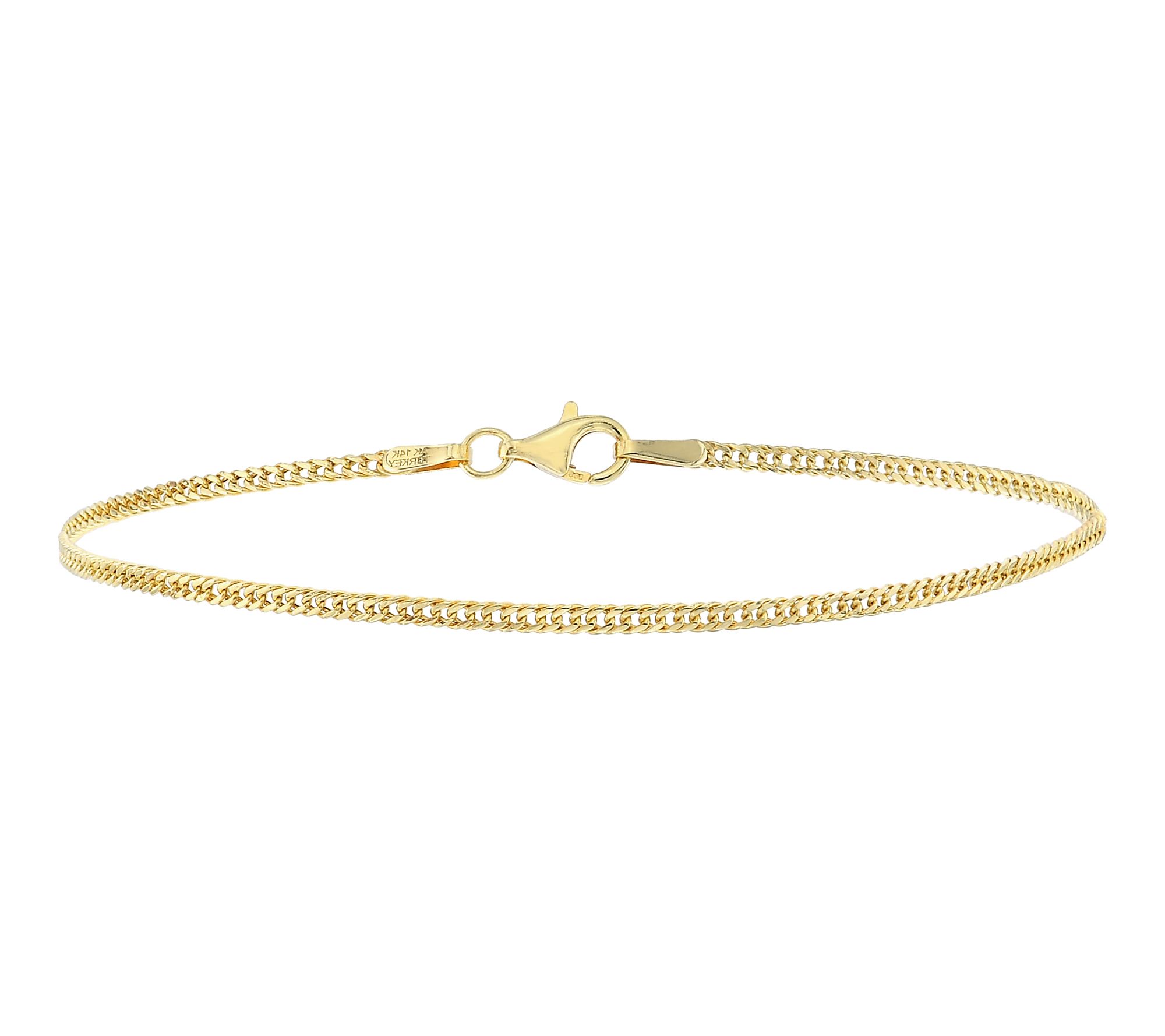 Adorna 14K Gold 2mm Curb Chain Bracelet
