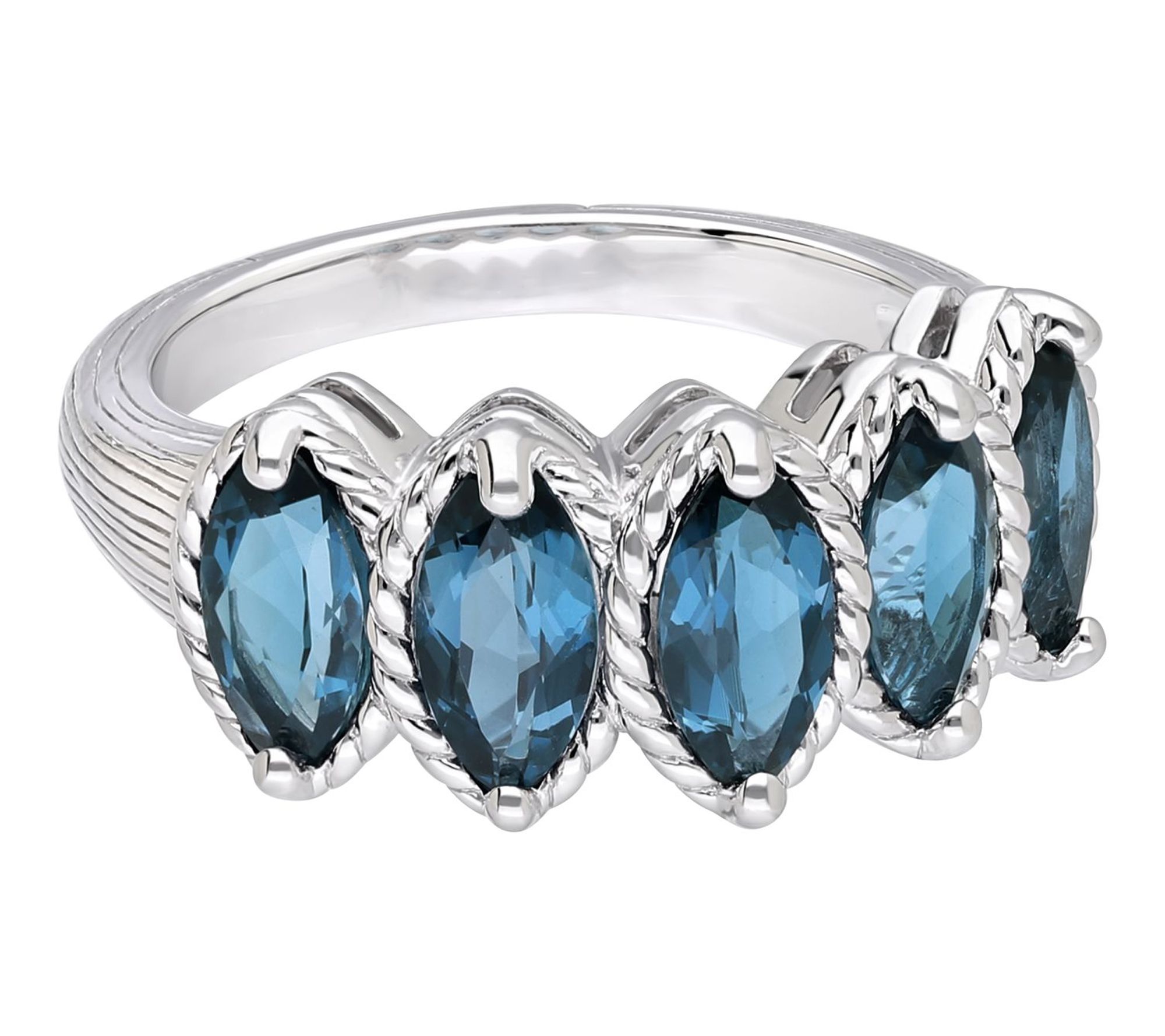 Ariva Sterling Silver Blue Topaz Malibu Ring