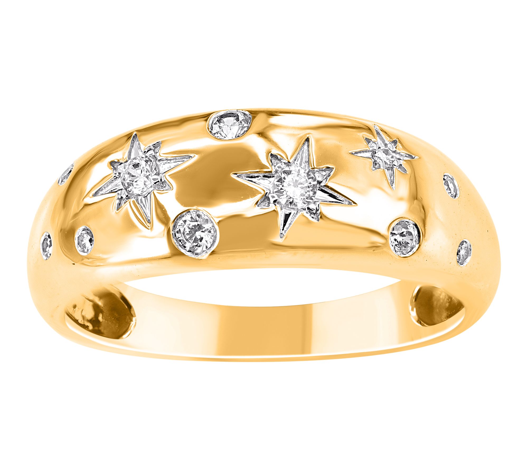 Affinity Diamonds Scattered Star Band Ring, 14KGold