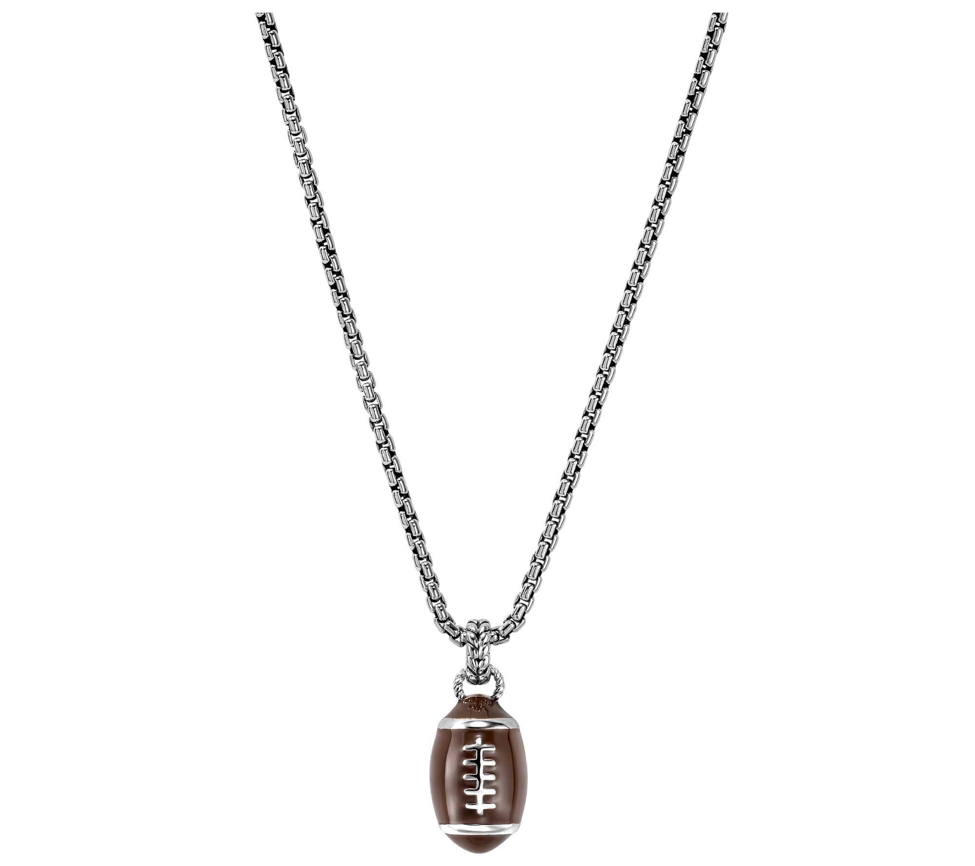 JAI Sterling Silver Sports Symbol 16" Baby Box Chain Necklace