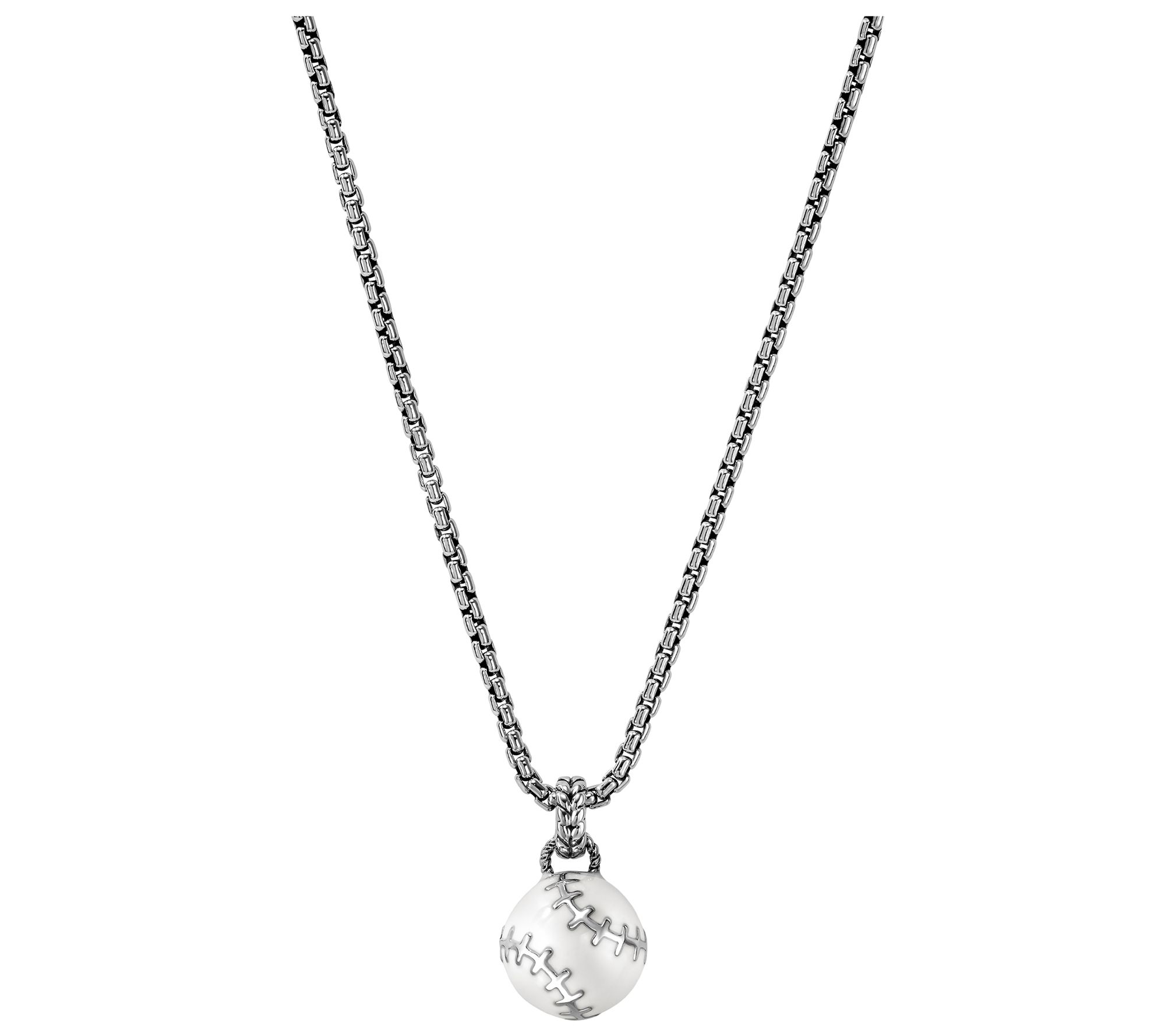 JAI Sterling Silver Sports Symbol 16" Baby Box Chain Necklace
