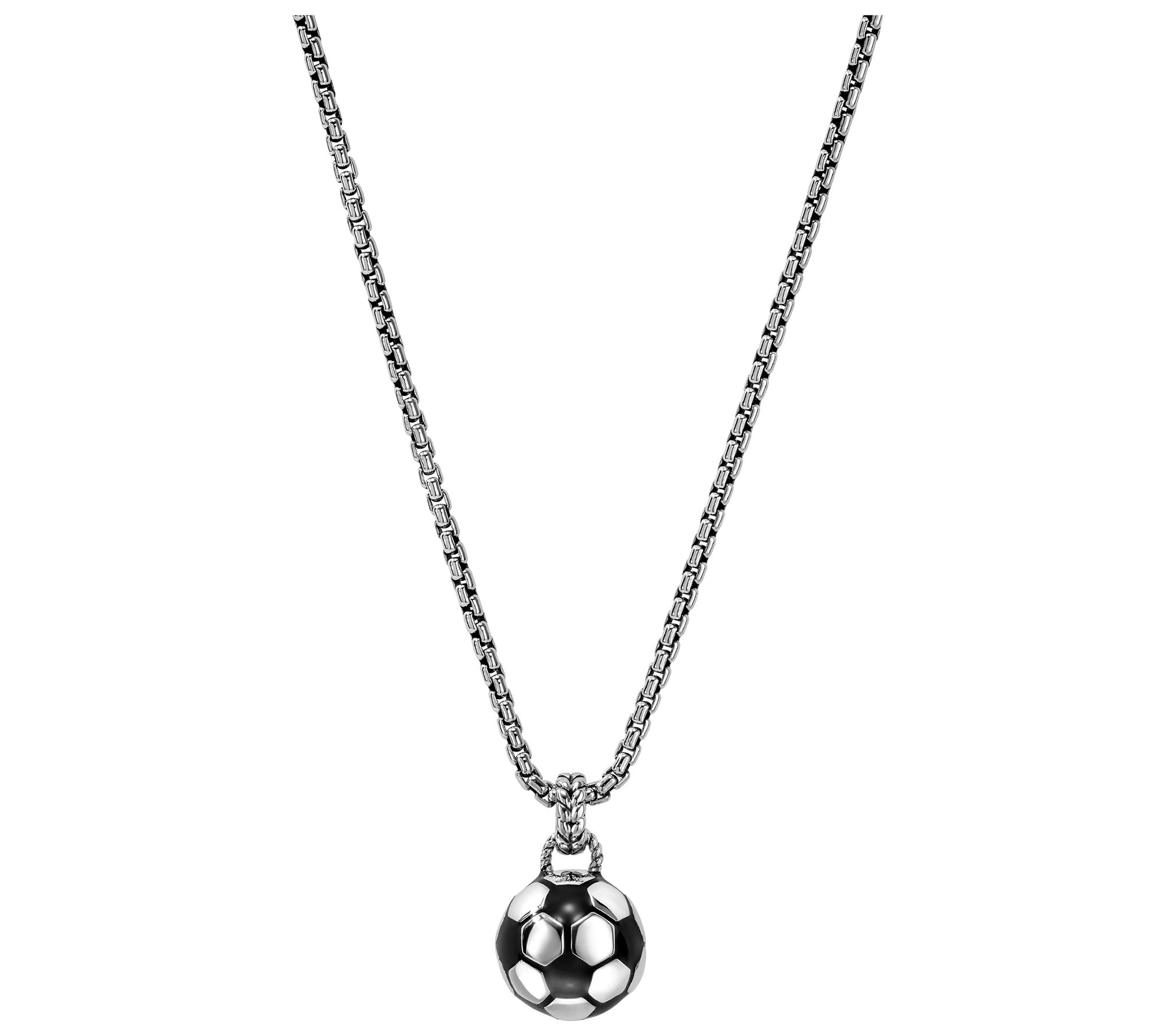JAI Sterling Silver Sports Symbol 16" Baby Box Chain Necklace
