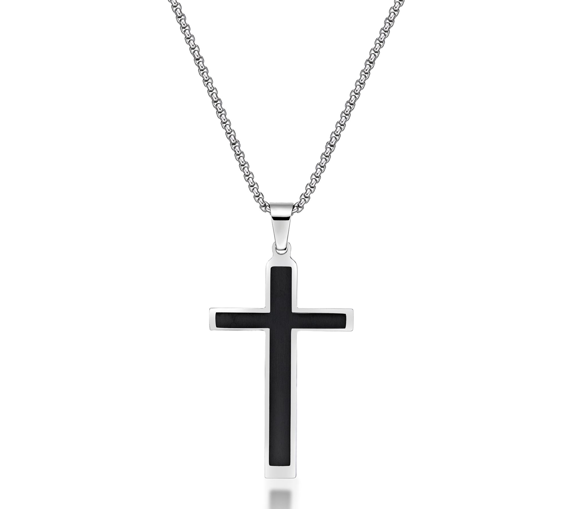 LYNX Men's Stainless Steel  Dimensional Cross Pendant w/ Chain
