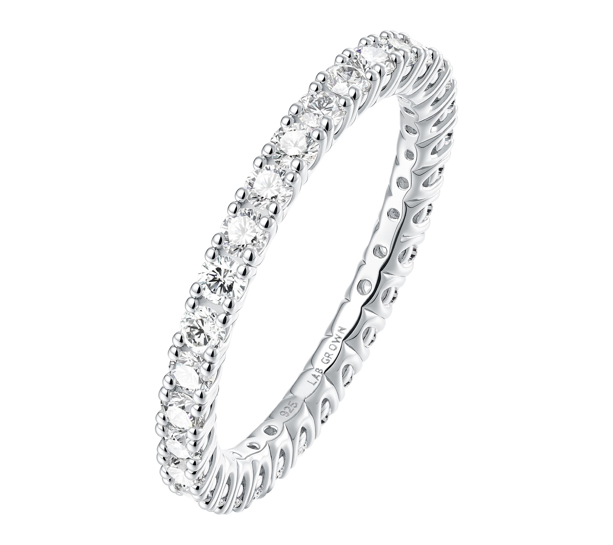 Fire Light Lab Grown Diamond Eternity Band Ring, Sterling