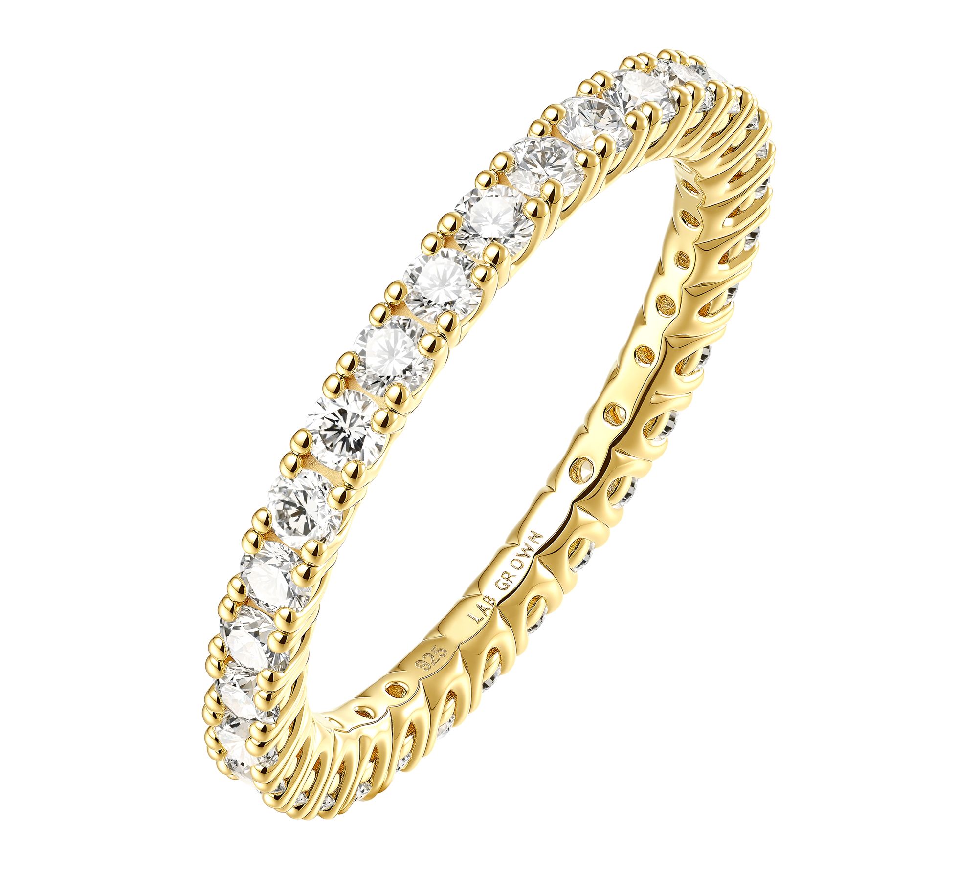 Fire Light Lab Grown Diamond Eternity Band Ring, Sterling