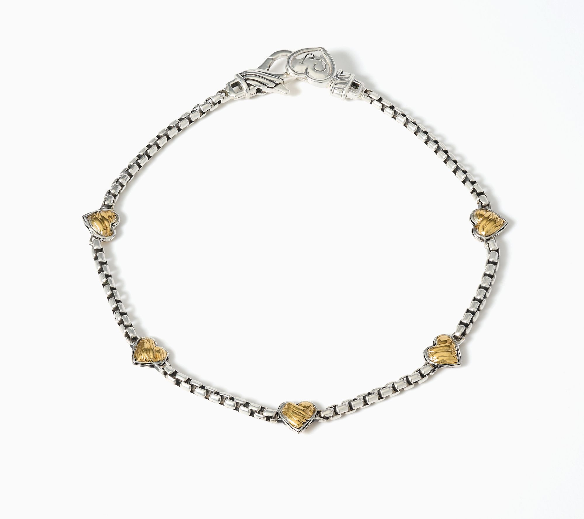 Christian James by Scott Grimes Two-tone Ripple Heart Station Bracelet