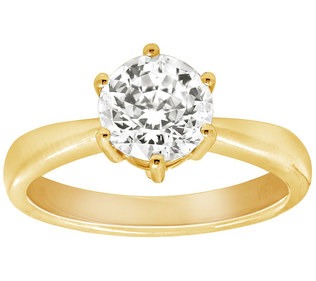 Diamonique 2.00cttw Round Solitaire Ring, Sterling