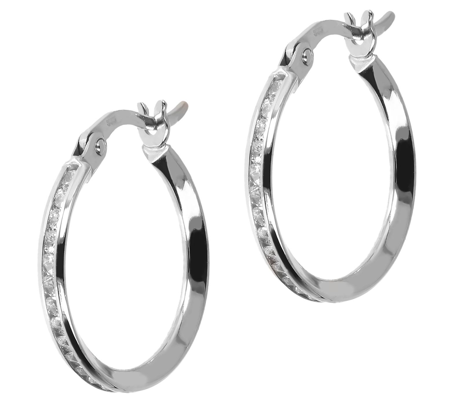 Diamonique 0.90 cttw 5/8" Hoop Earrings, 14K Gold