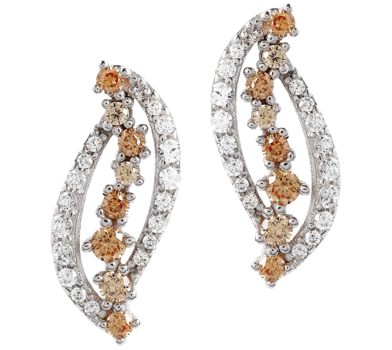 Diamonique Sterling Silver Simulated Gemstone Earrings