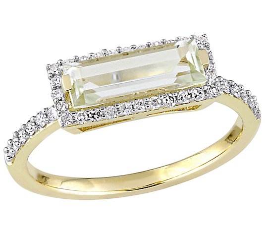 Bellini 14K Gold 1.20 cttw Quartz & 0.20 cttw Diamond Ring