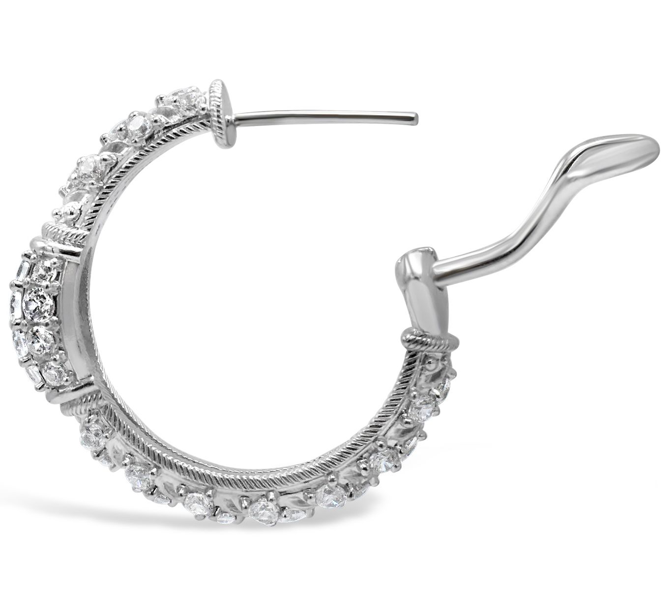 Judith Ripka Sterling 2.00 cttw Diamonique H oo p Earrings - QVC.com