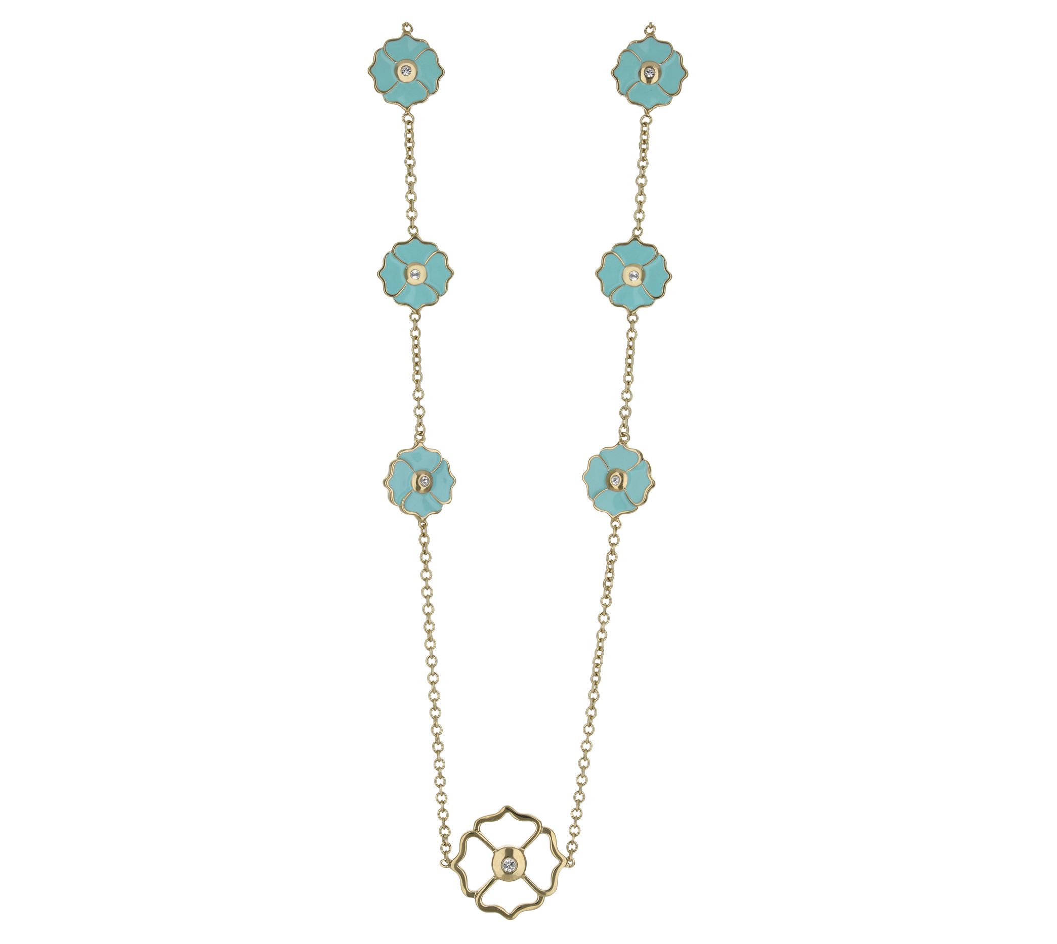 Lauren G Adams Colored Enamel Flower Station Necklace