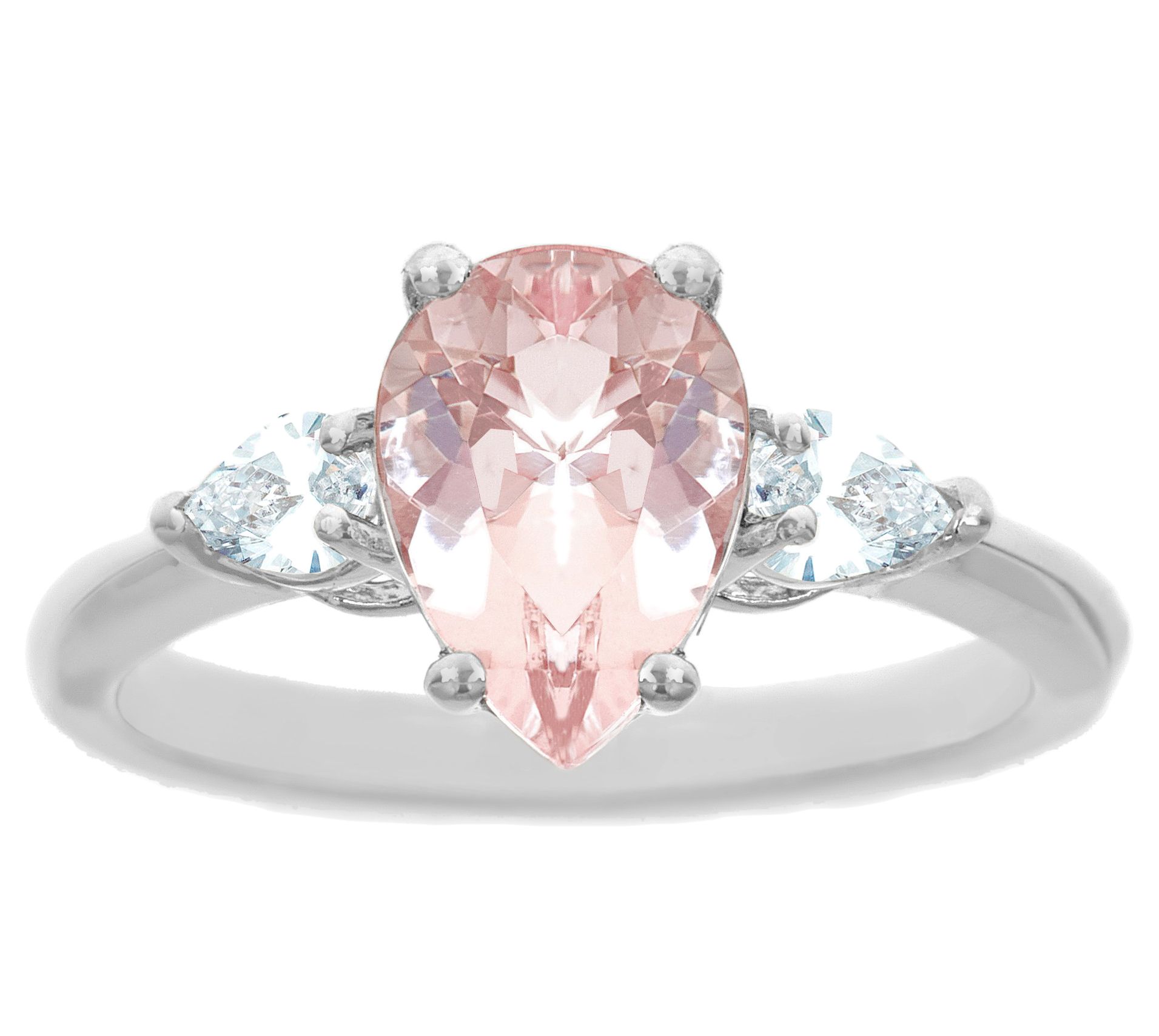 14K Gold 1.50 cttw Pear-Shaped Morganite Ring - QVC.com