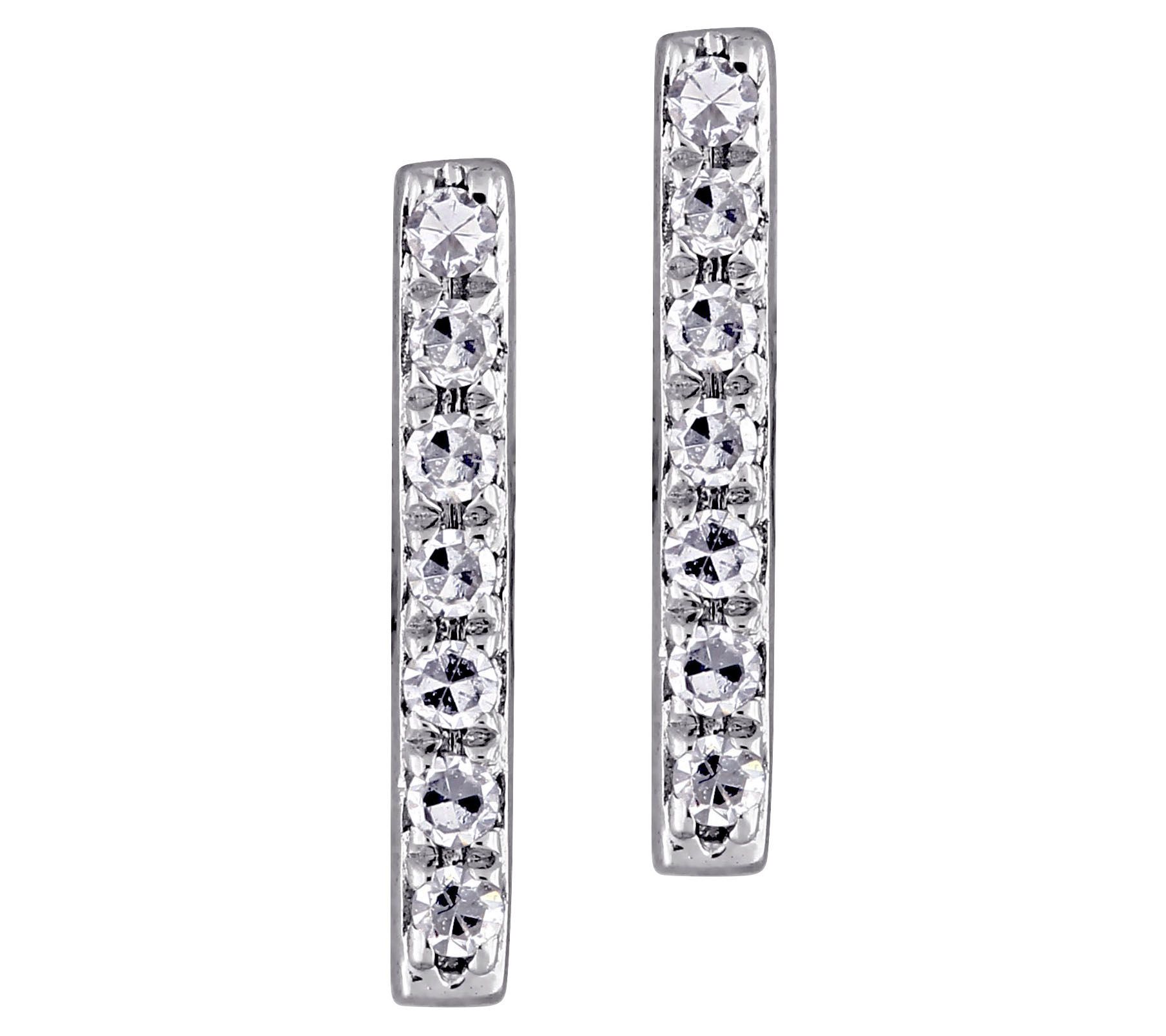 Affinity Diamond Accent Bar Earrings, 14K G old