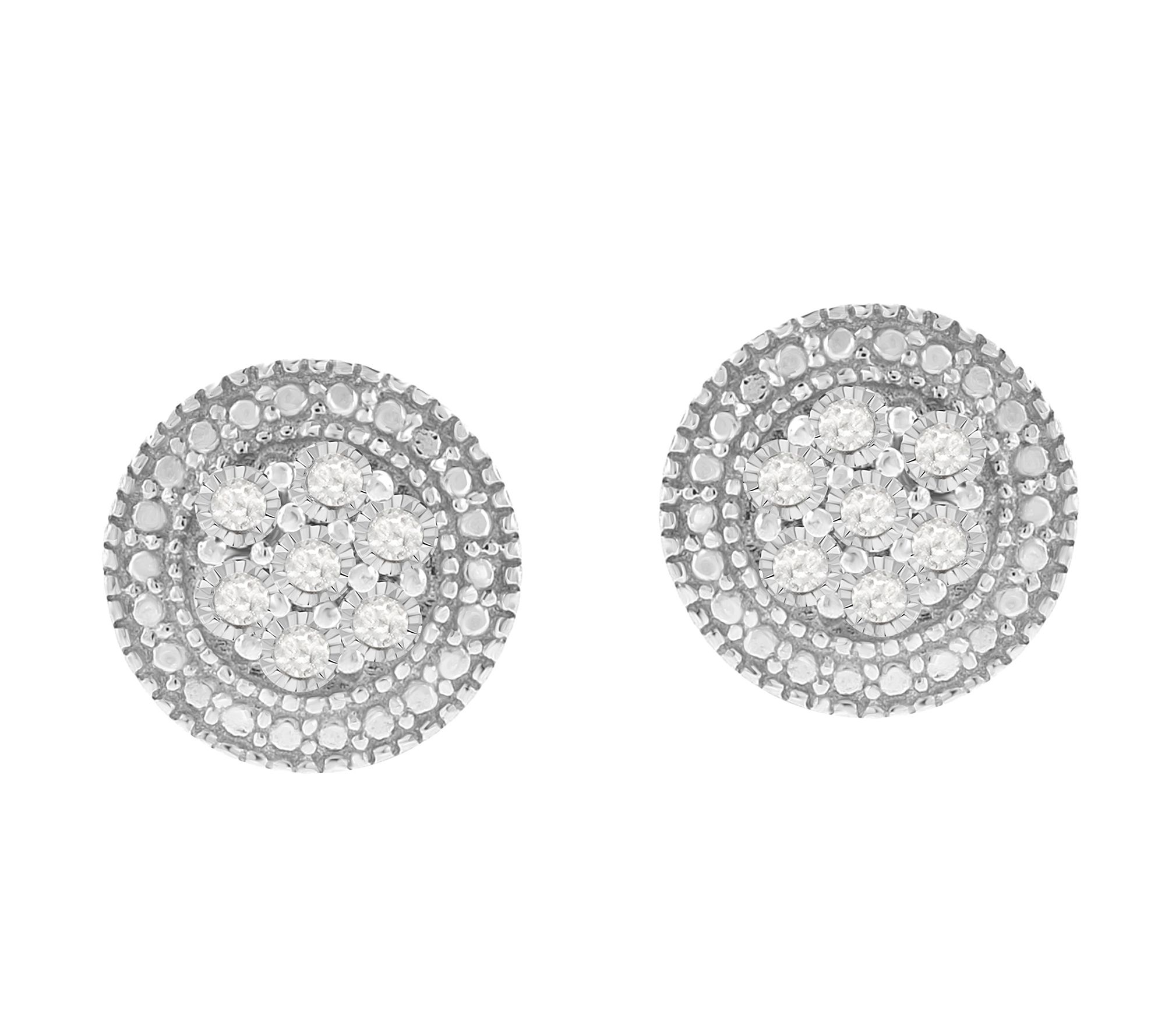 Affinity 1/7 cttw Diamond Earrings, Sterling Silver - QVC.com