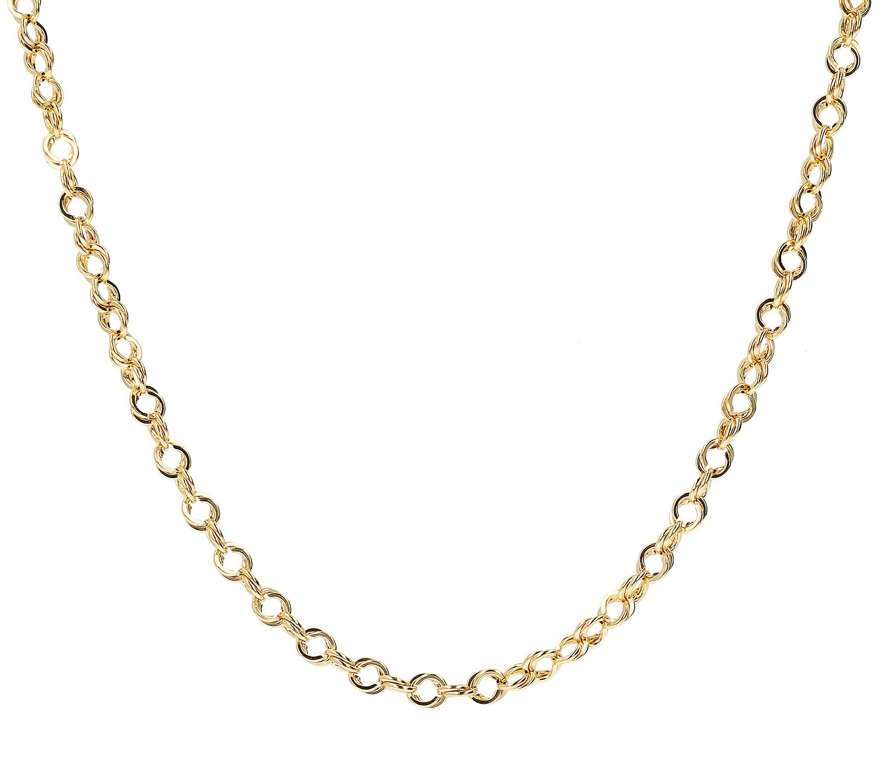 Italian Gold Polished Double Link 18" Chain, 14K 3.6g