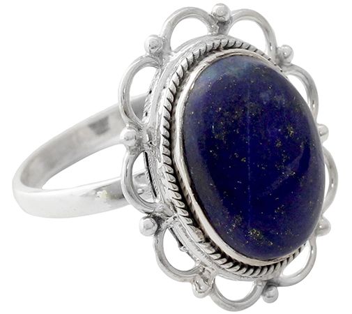Novica Artisan Crafted Sterling Scalloped Lapis Ring
