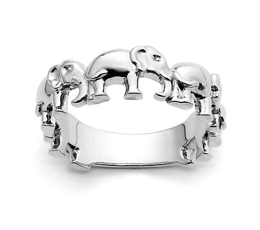 Or Paz Sterling Silver Elephant Band Ring