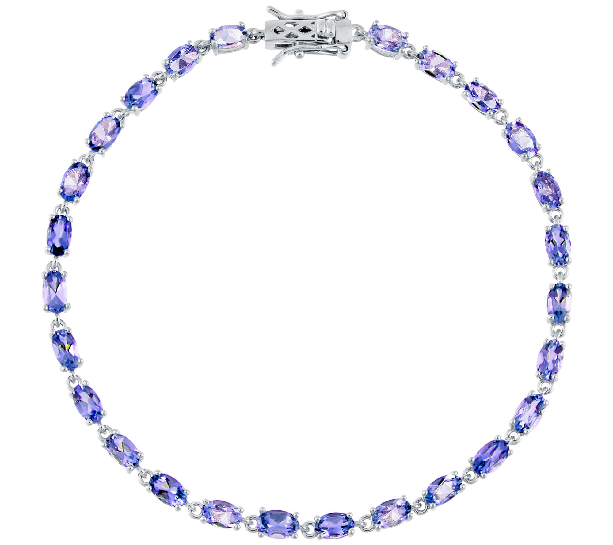 Sterling Silver Gemstone Birthstone Tennis Brac elet