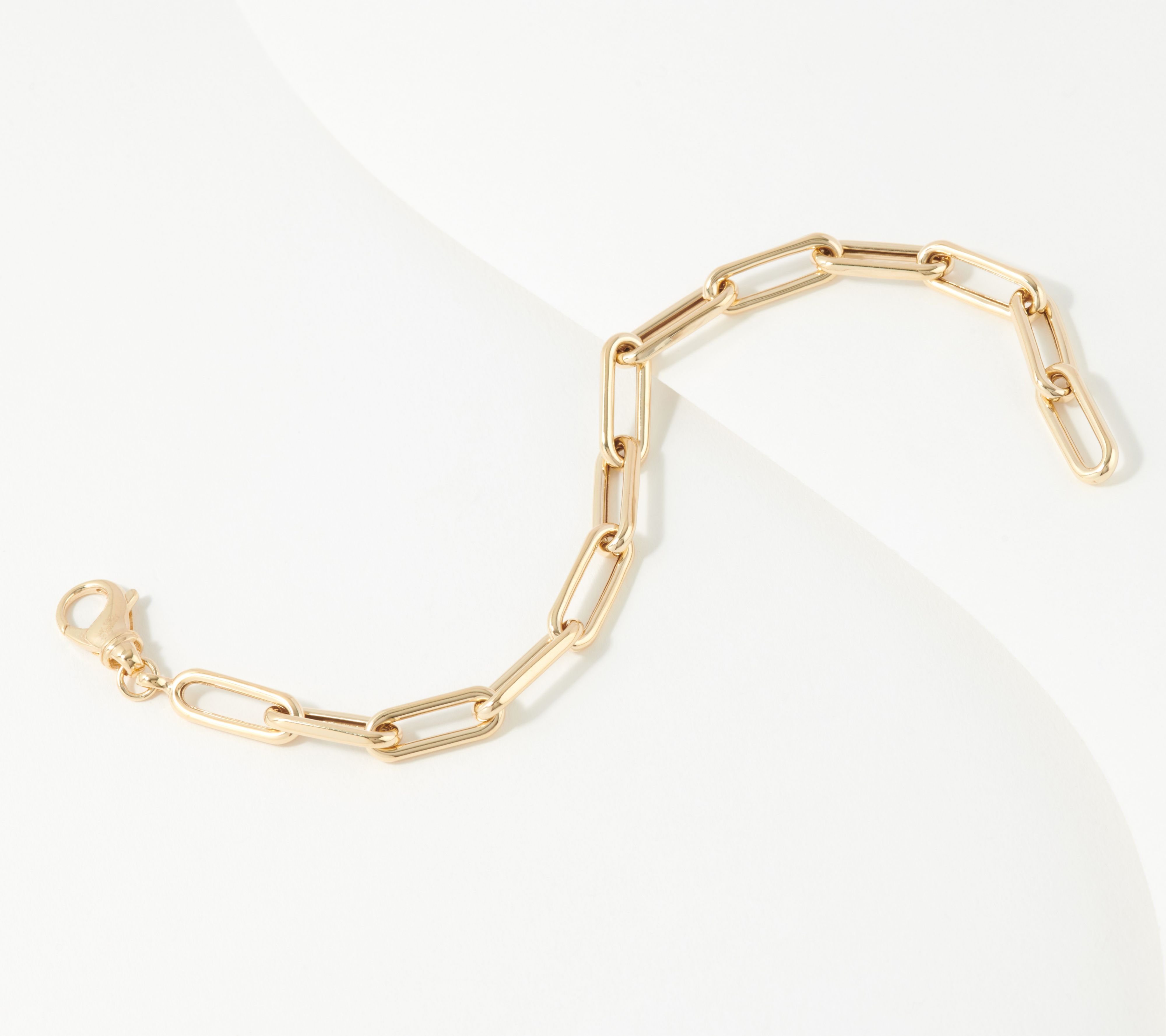 "As Is" Adorna Paperclip Chain 8" Bracelet, 14K Gold, 6.2g