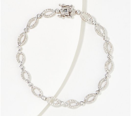 Affinity Diamonds 1.25 cttw Oval Link Bracelet Sterling Silver