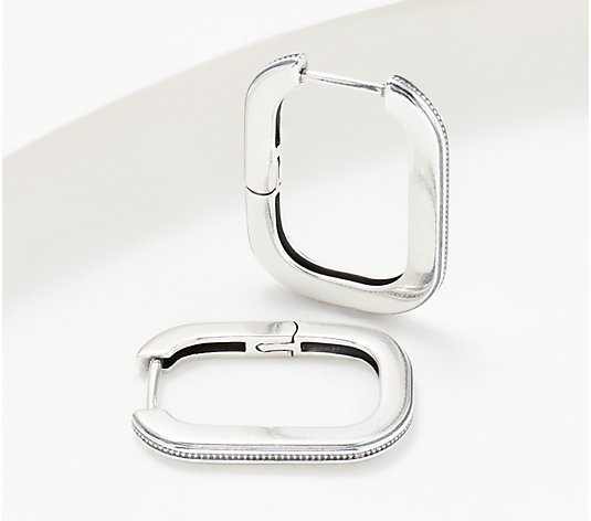 Or Paz Sterling Silver Signature Rectangular Huggie Hoops